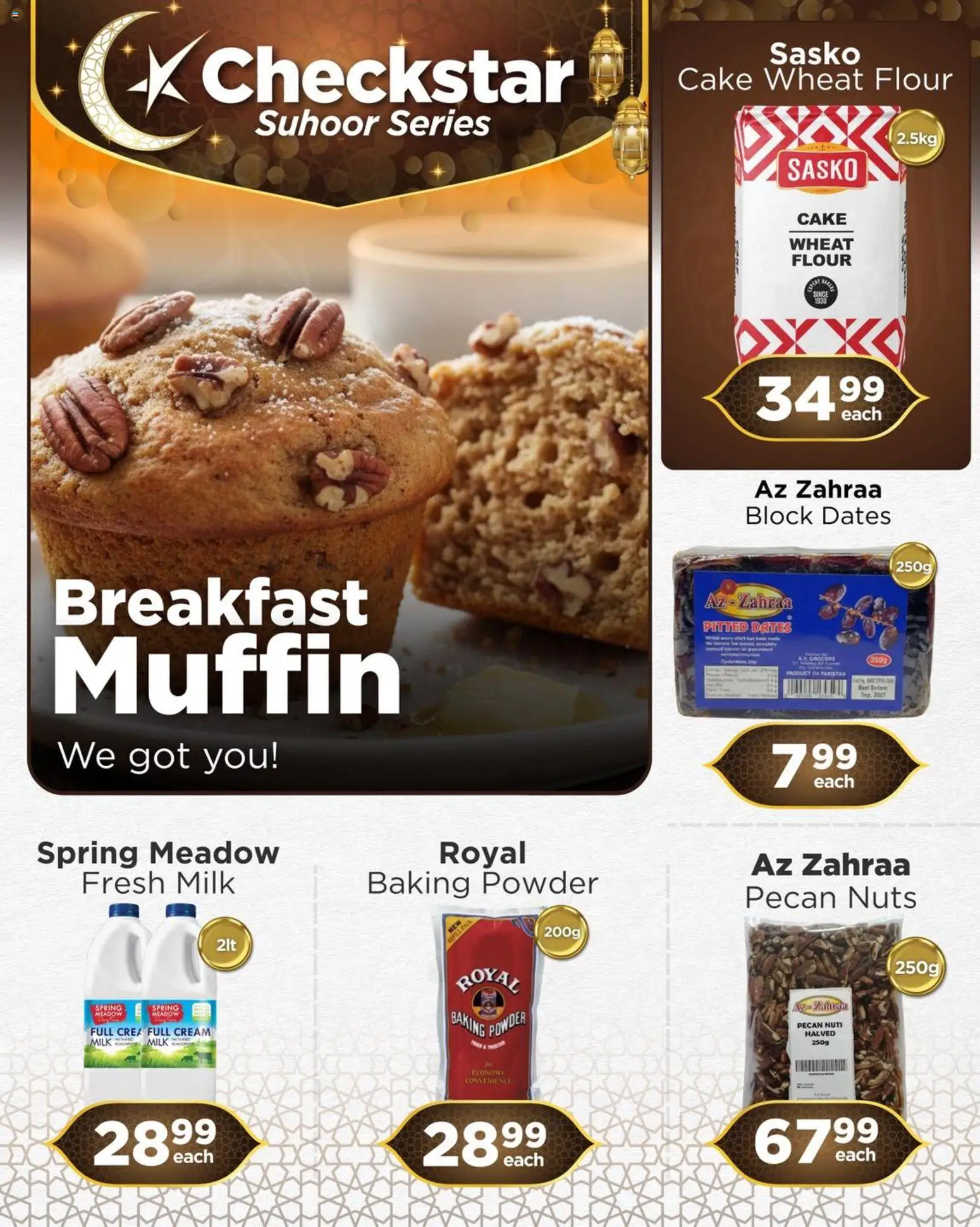 Preview of Check Star flyer valid from 19/03/2026 - Dates, Milk, Nuts, Cream, Flour, Baking powder, Powder, Meadow