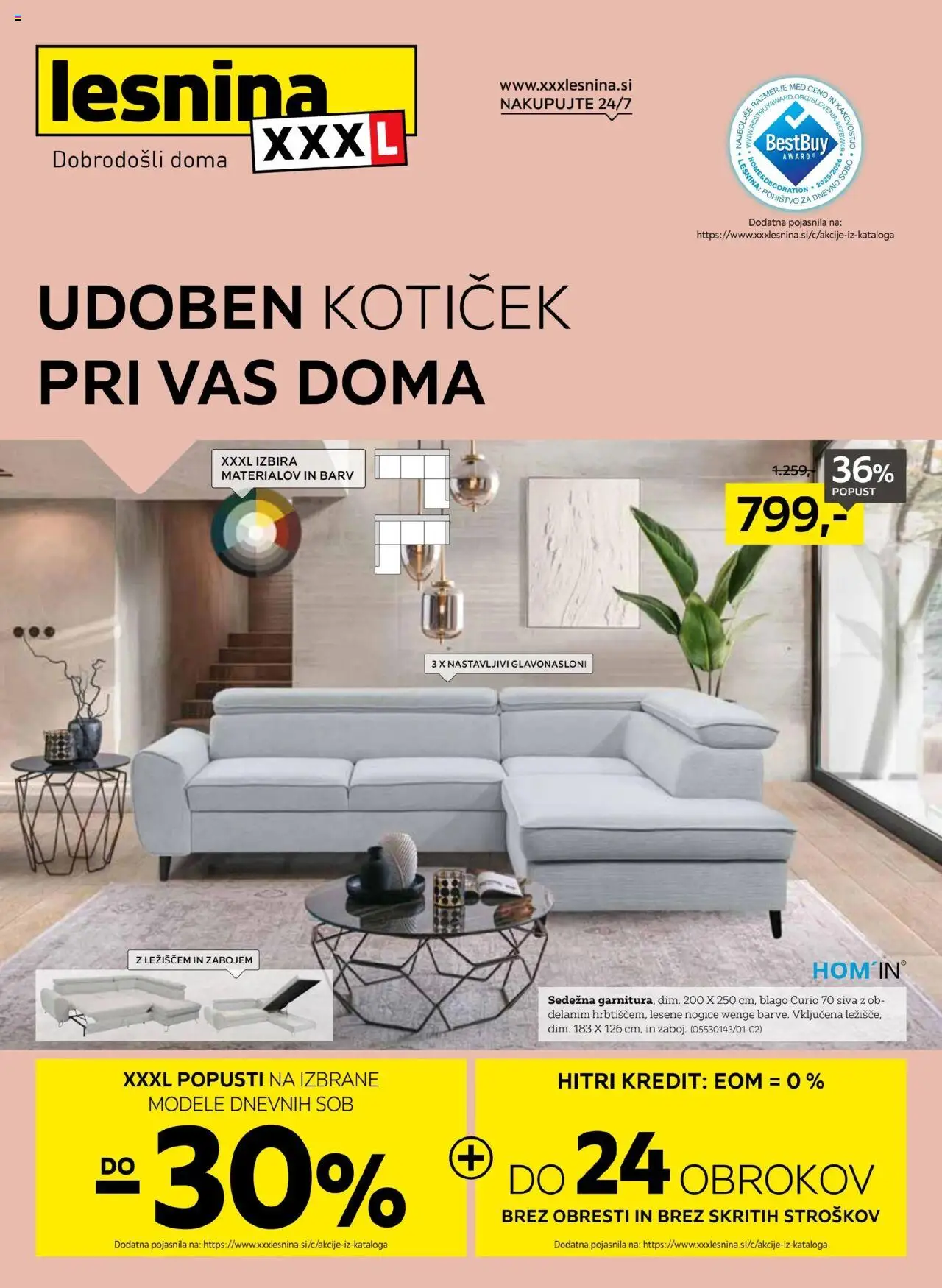 XXXL Lesnina Katalog udoben kotiček pri vas doma od 01.09.2025 - aktualna ponudba - stran 1