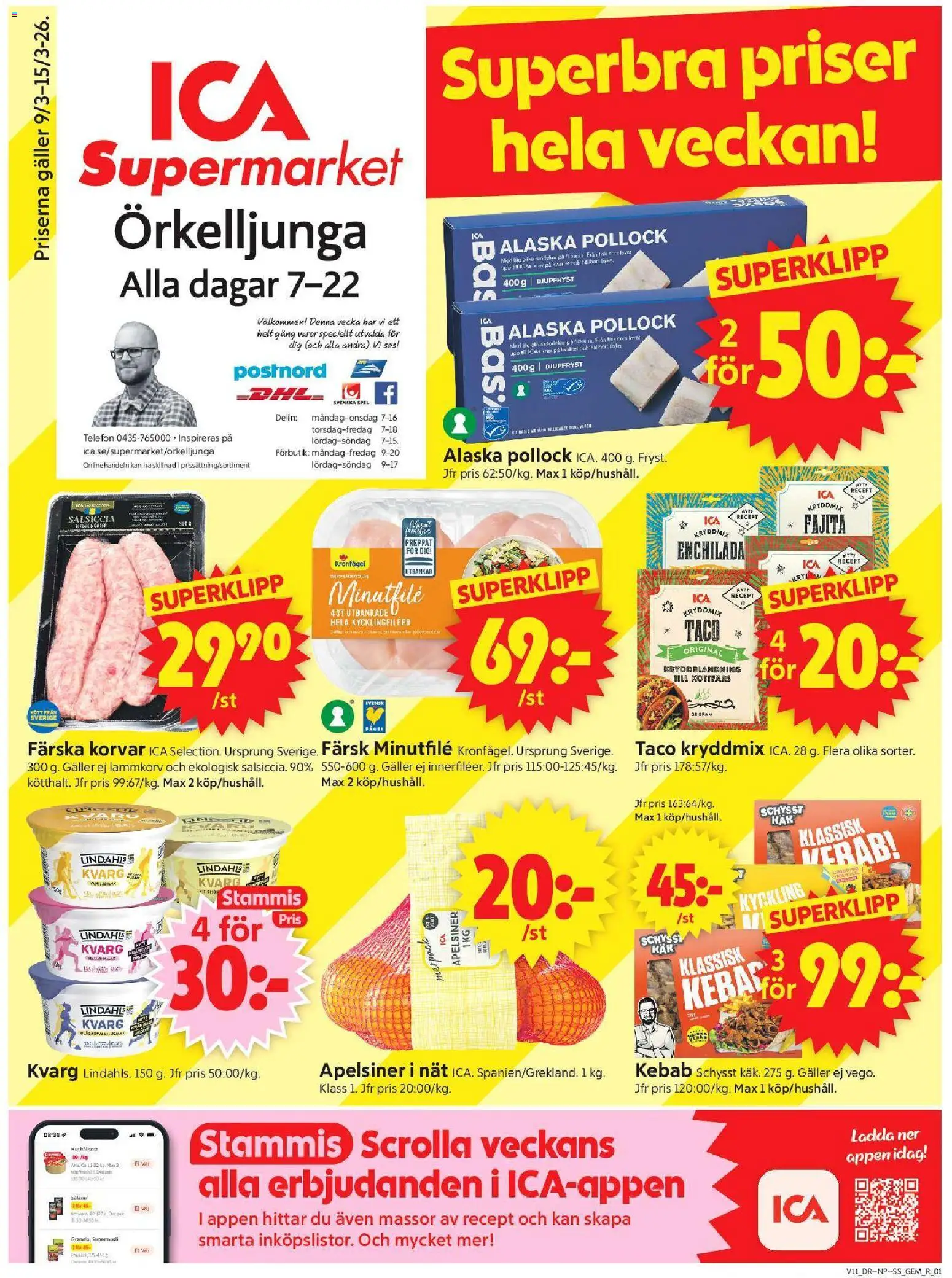 Förhandsgranska reklamblad Örkelljunga från butik ICA Supermarket gäller från 09/03/2026
