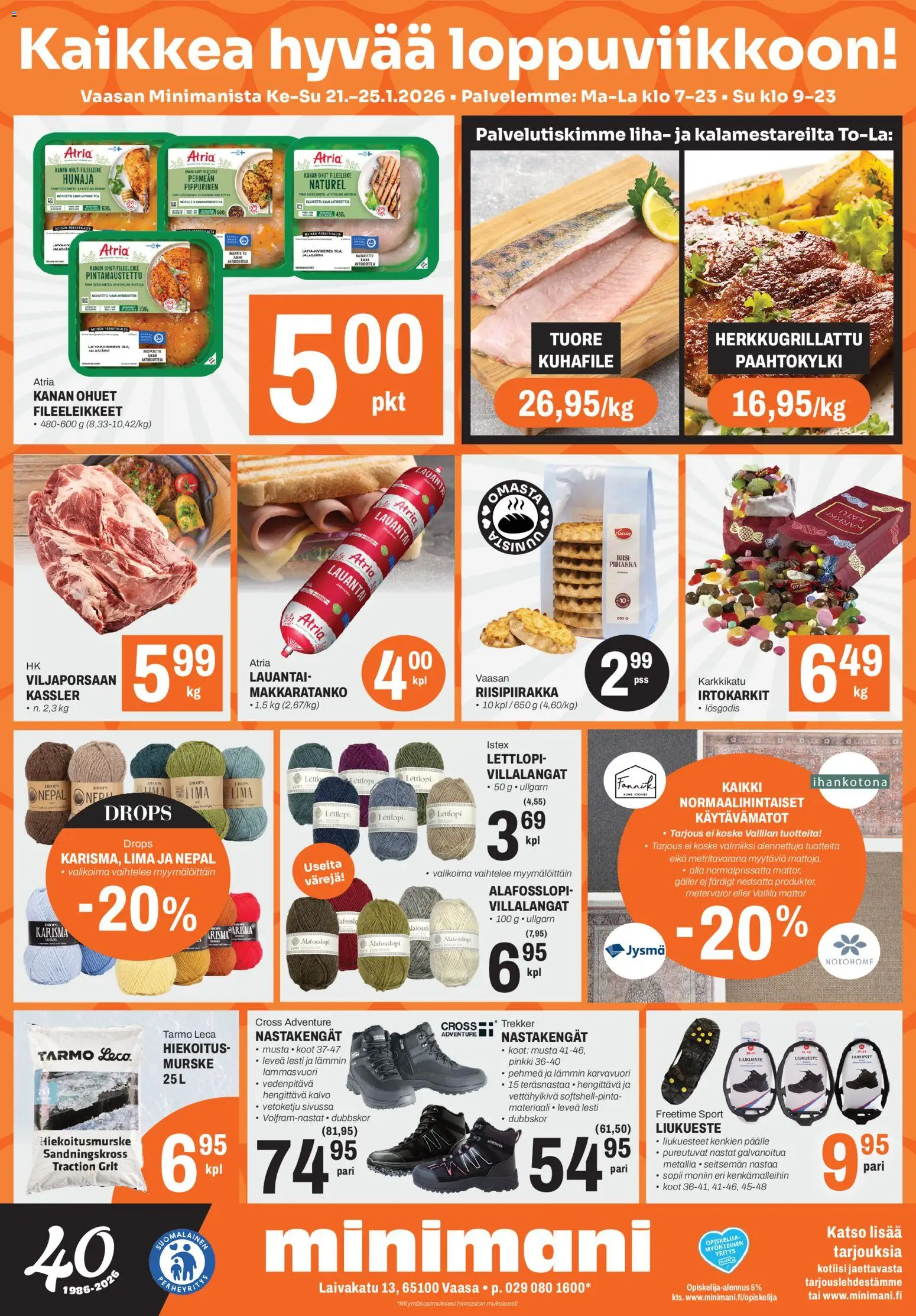 Kaupan Minimani Tarjoukset - Vaasa esikatselu, voimassa 21/01/2026 - Irtokarkit, Hunaja, Liha