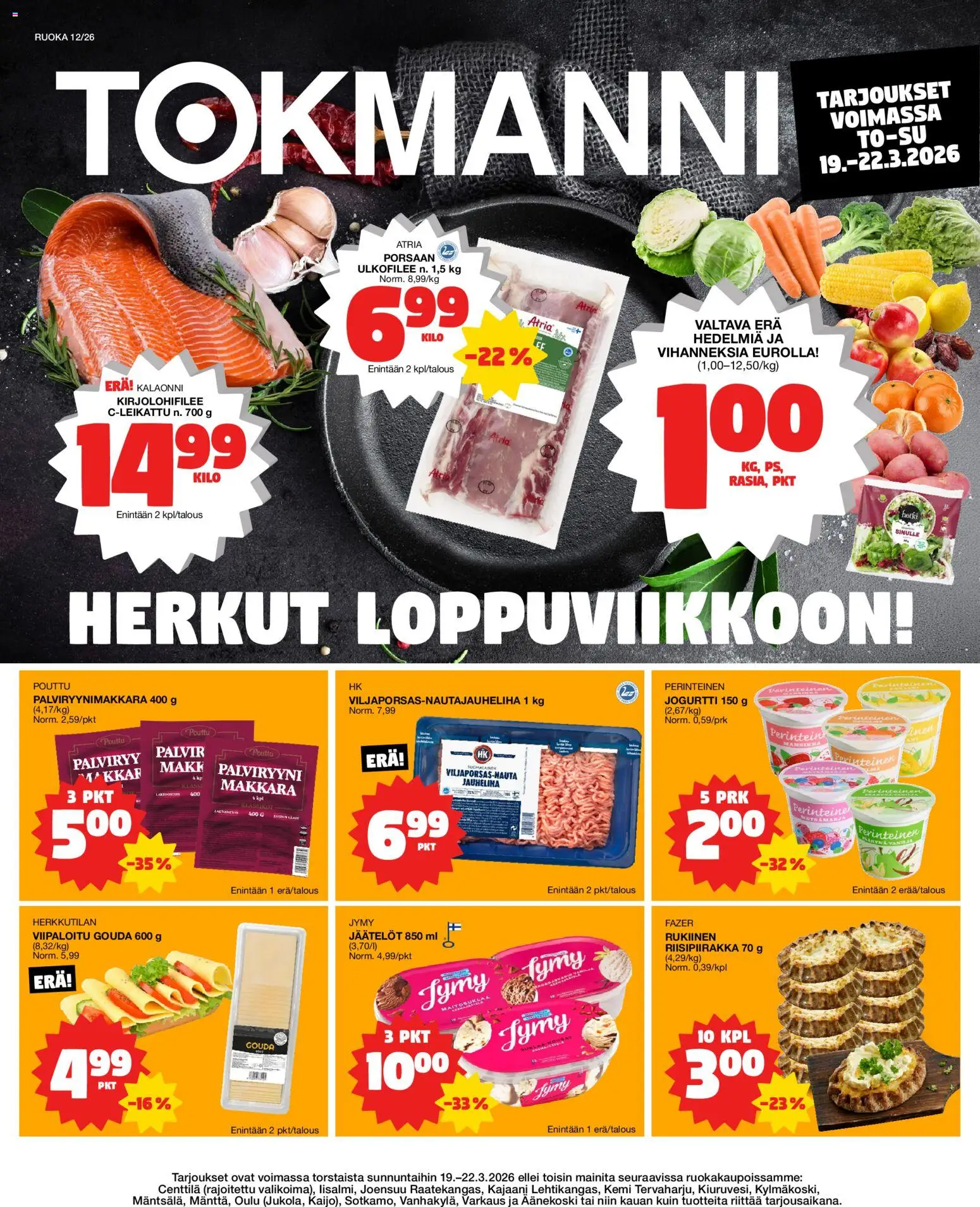 Kaupan Tokmanni Tokmanni ruokatarjoukset esikatselu, voimassa 19/03/2026