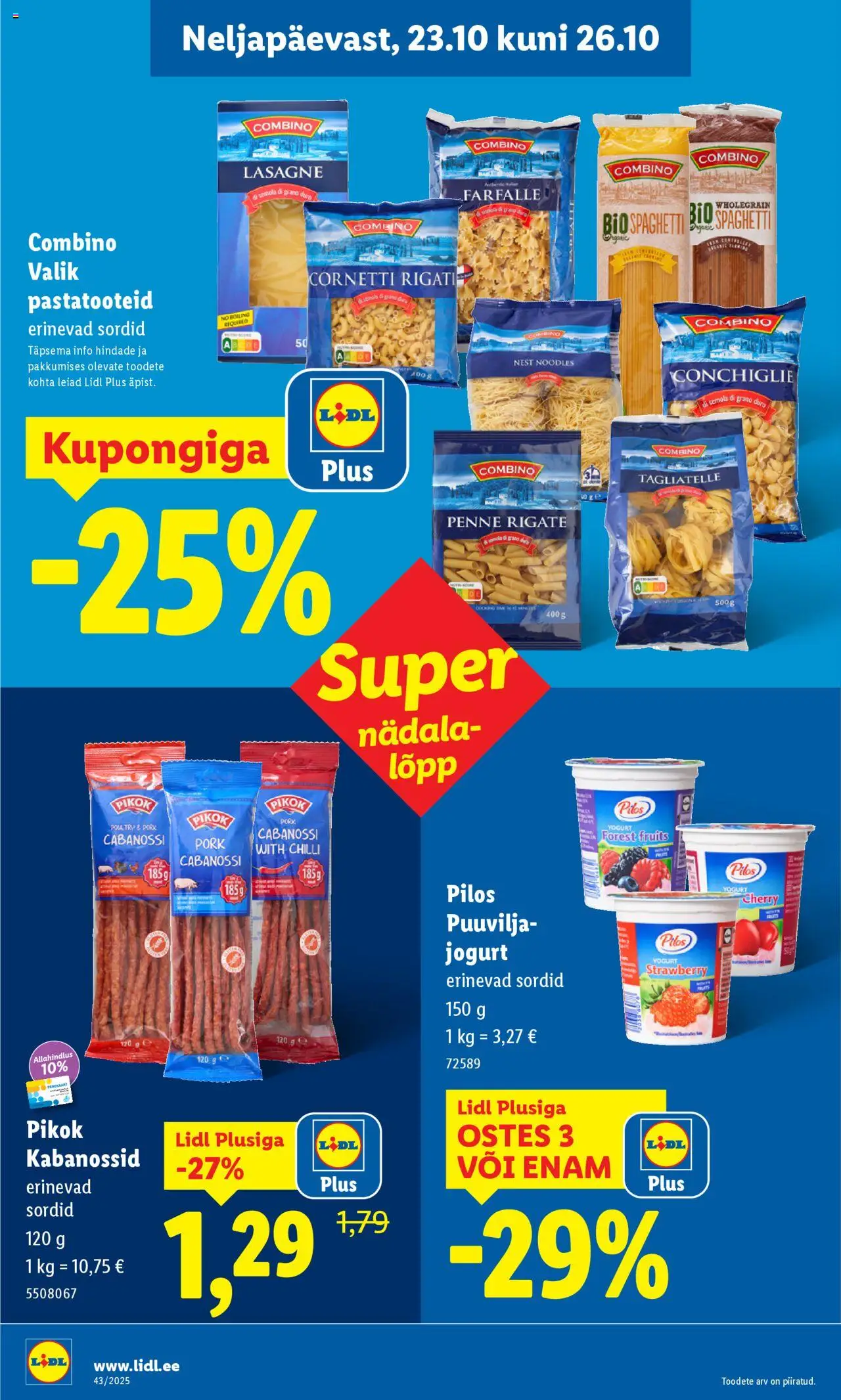 Lidl kliendilehe eelvaade alates 2025.10.20