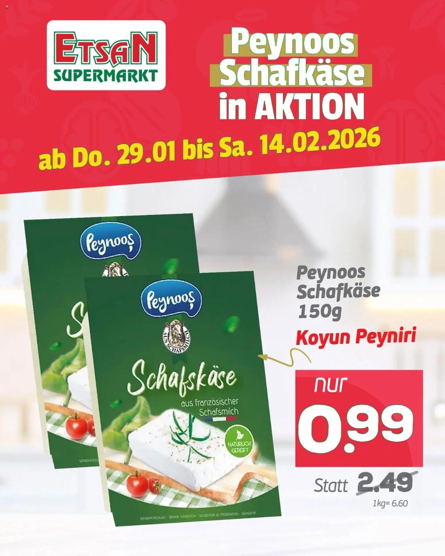 Vorschau der Angebote: ETSAN Peynoos Schafkäse gültig ab 29.01.2026