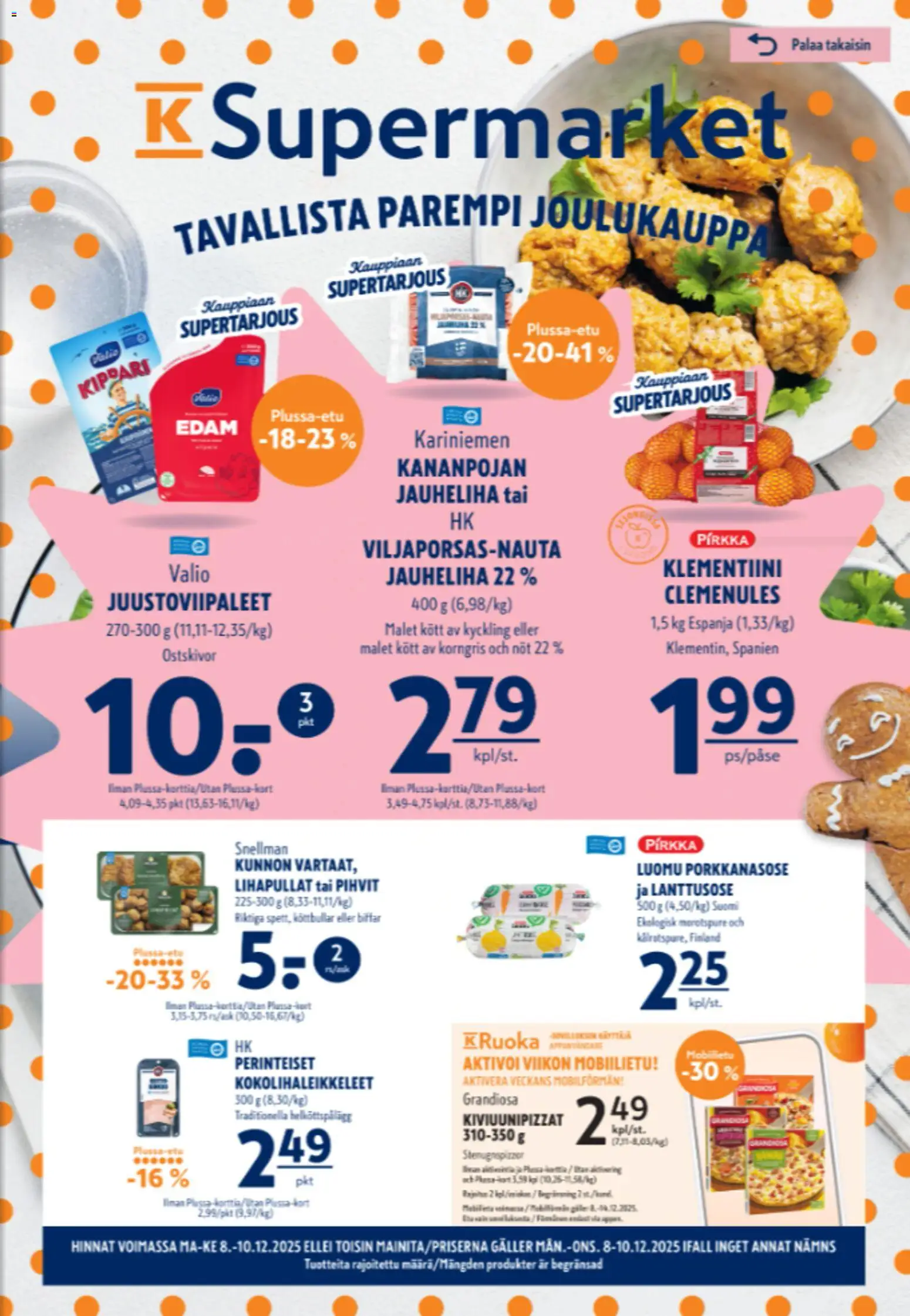 Kaupan K-Supermarket Tarjoukset esikatselu, voimassa 08/12/2025