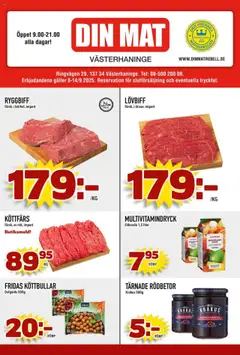 Förhandsgranska reklamblad Aktuella reklamblad Din Mat från butik Din Mat gäller från 08/09/2025