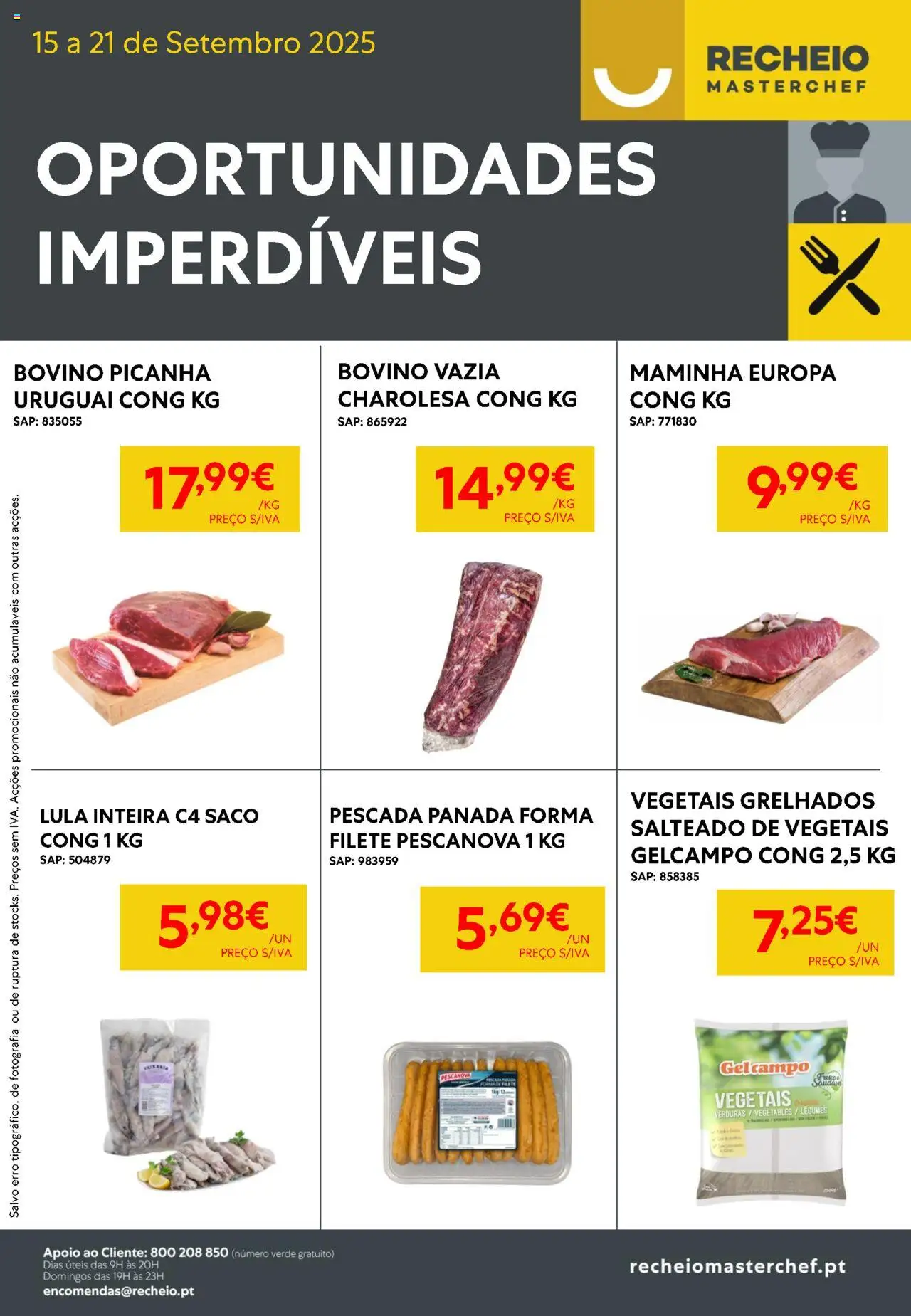 Recheio Folheto de 15/09/2025 - catálogo esta semana - página 1 - Legumes, Pescada, Saco, Filete