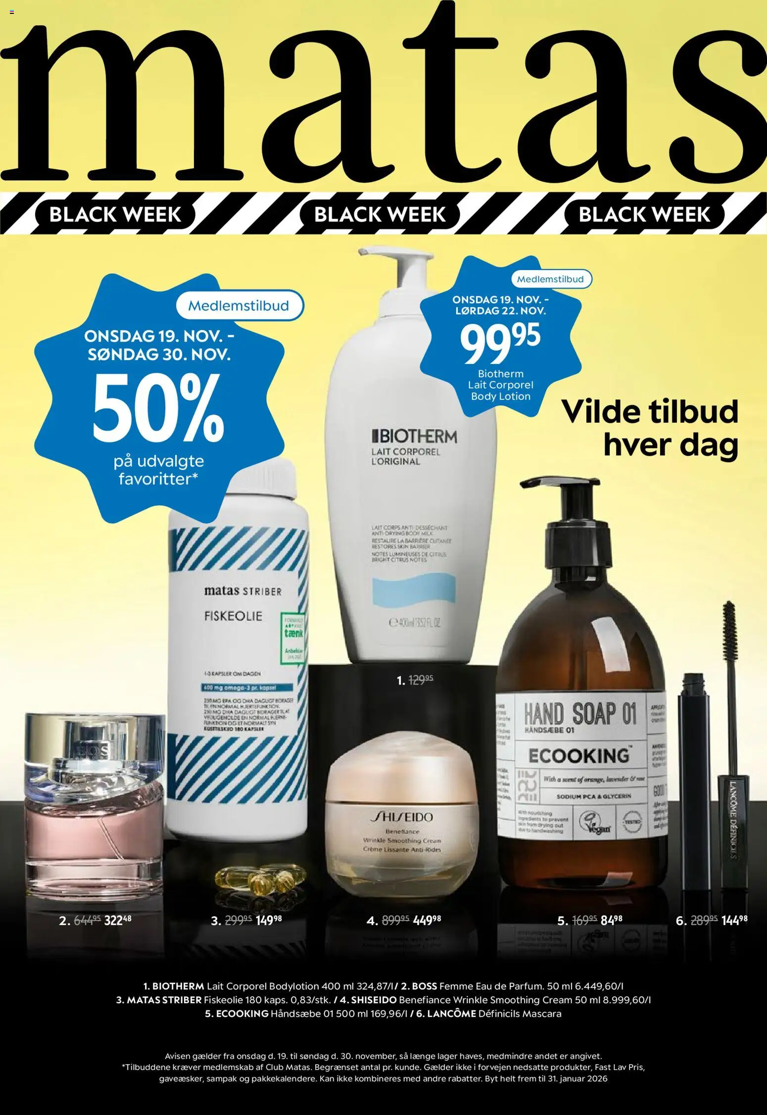 Eksempel på tilbudsavis Black Friday fra butik Matas gyldig fra 19/11/2025