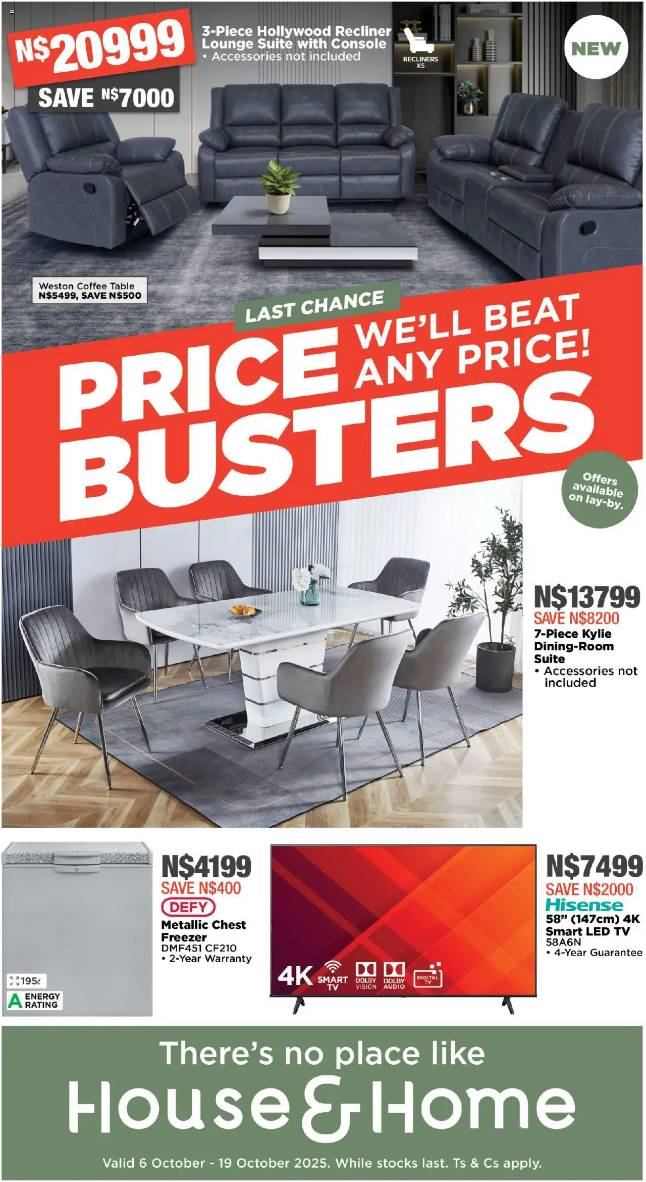 House and Home Namibia Catalogue from 06/10 - 19/10/2025 > Promotions