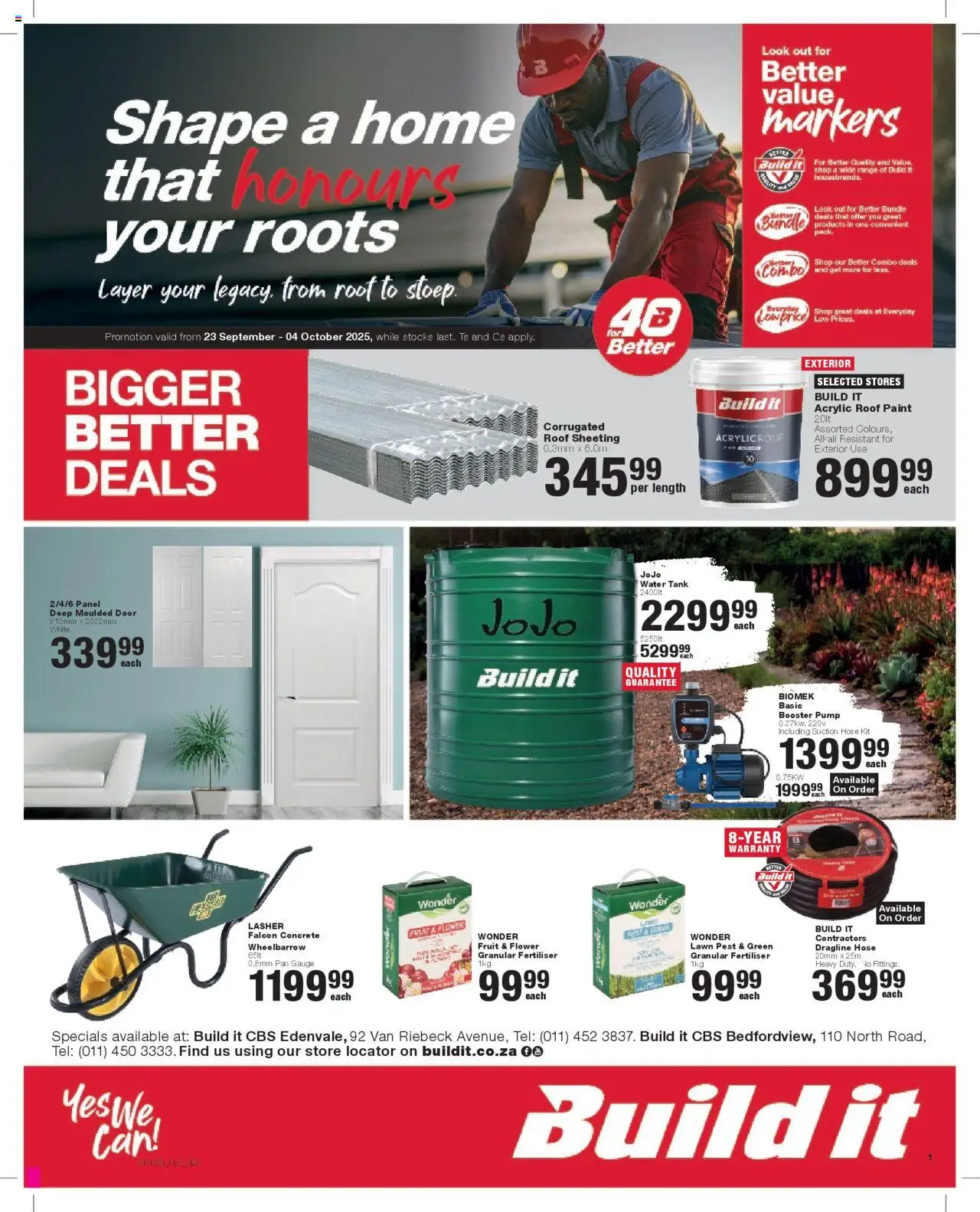 Build It Gauteng - Weekly Specials from 23/09 - 04/10/2025 > Promotions