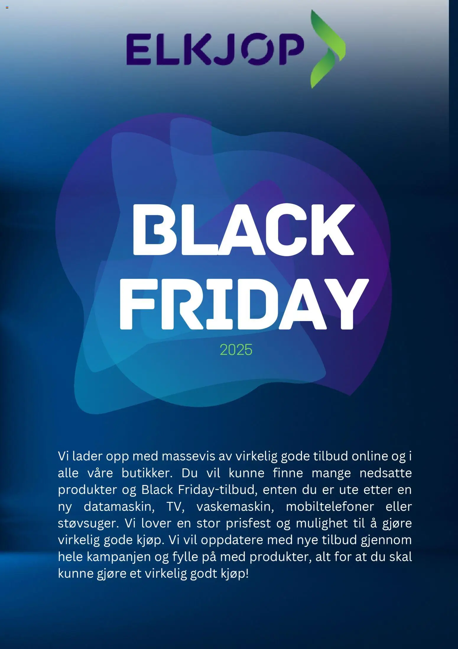 Forhåndsvis Black Friday Varsel fra butikk Elkjøp gyldig fra 22/10/2025