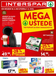 Pregled letka Mega Uštede Interspar trgovine Interspar vrijedi od 18.03.2026