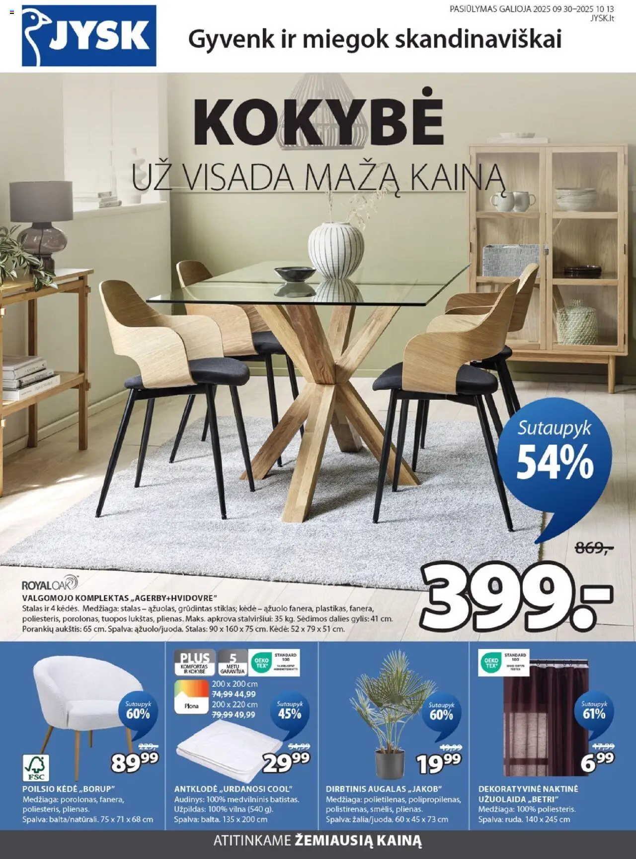 JYSK leidinys galioja nuo 2025.09.30 – puslapio numeris 1