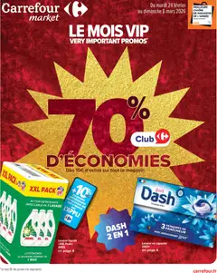 Prévisualisation de Le mois vip 70% d'économies du magasin Carrefour Market formulaire valide 24/02/2026