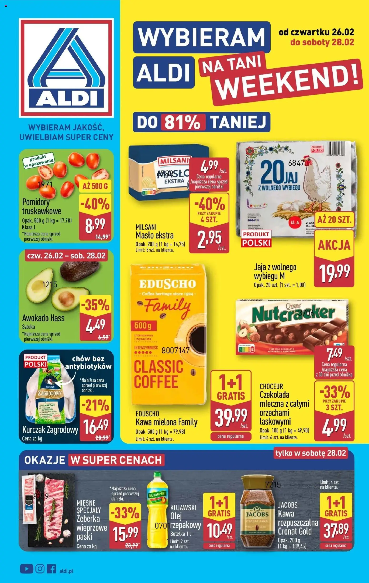 Pogląd gazetki "Okazje na weekend" ze sklepu Aldi ważnej od 26.02.2026