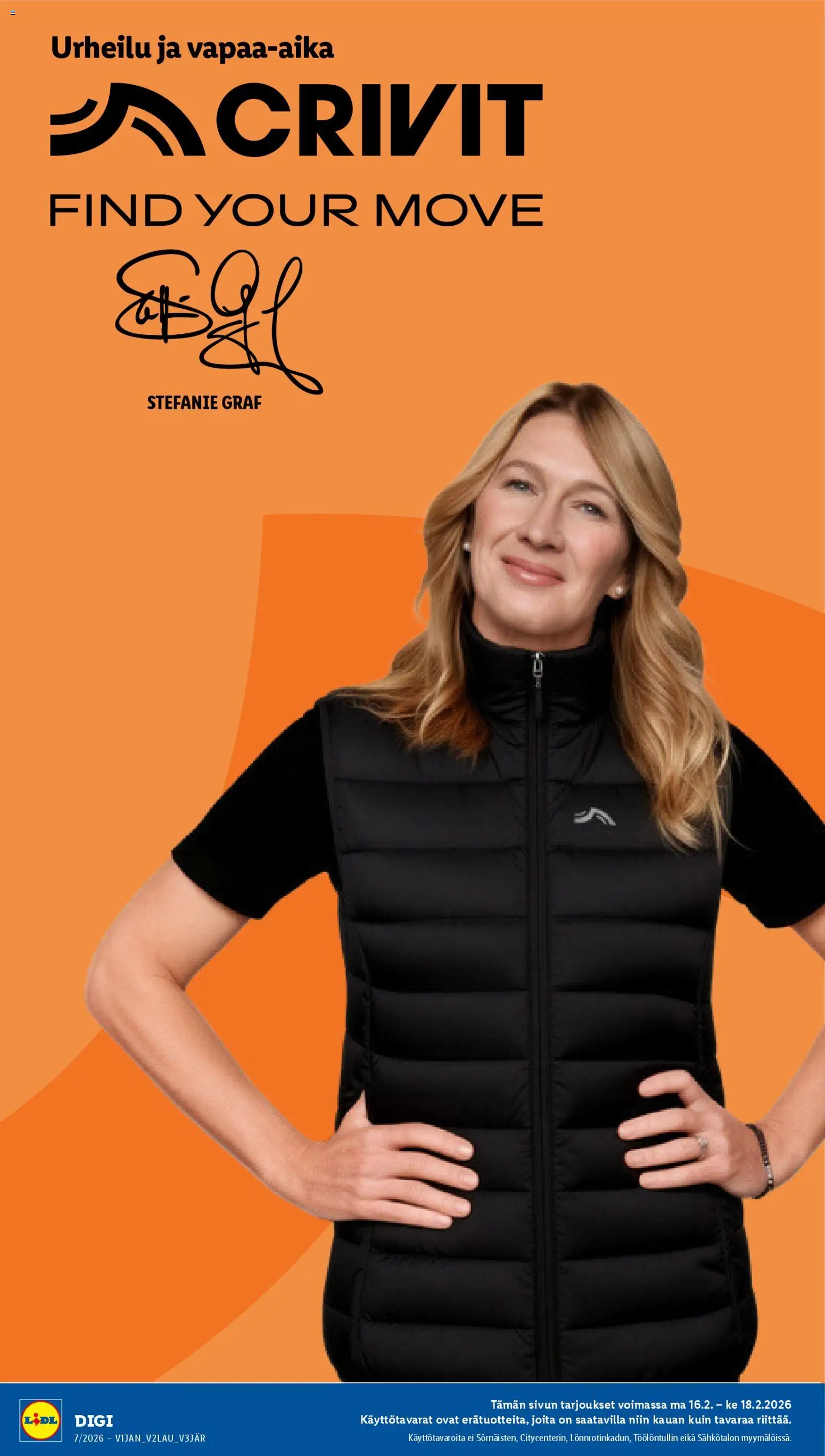 Kaupan Lidl Crivit esikatselu, voimassa 16/02/2026