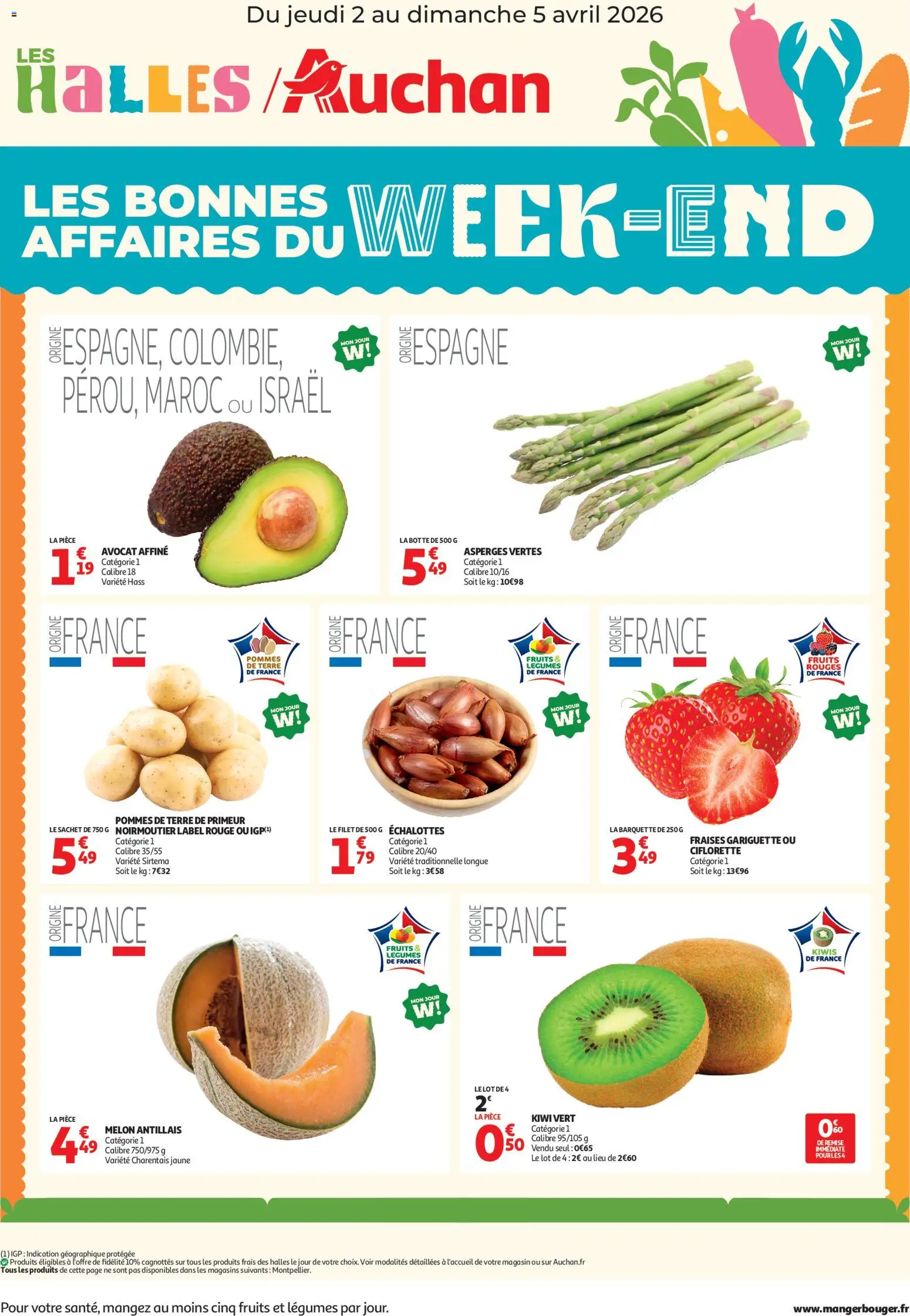 Prévisualisation de Auchan Les bons plans du week-end dans votre hyper du magasin Auchan formulaire valide 02/04/2026