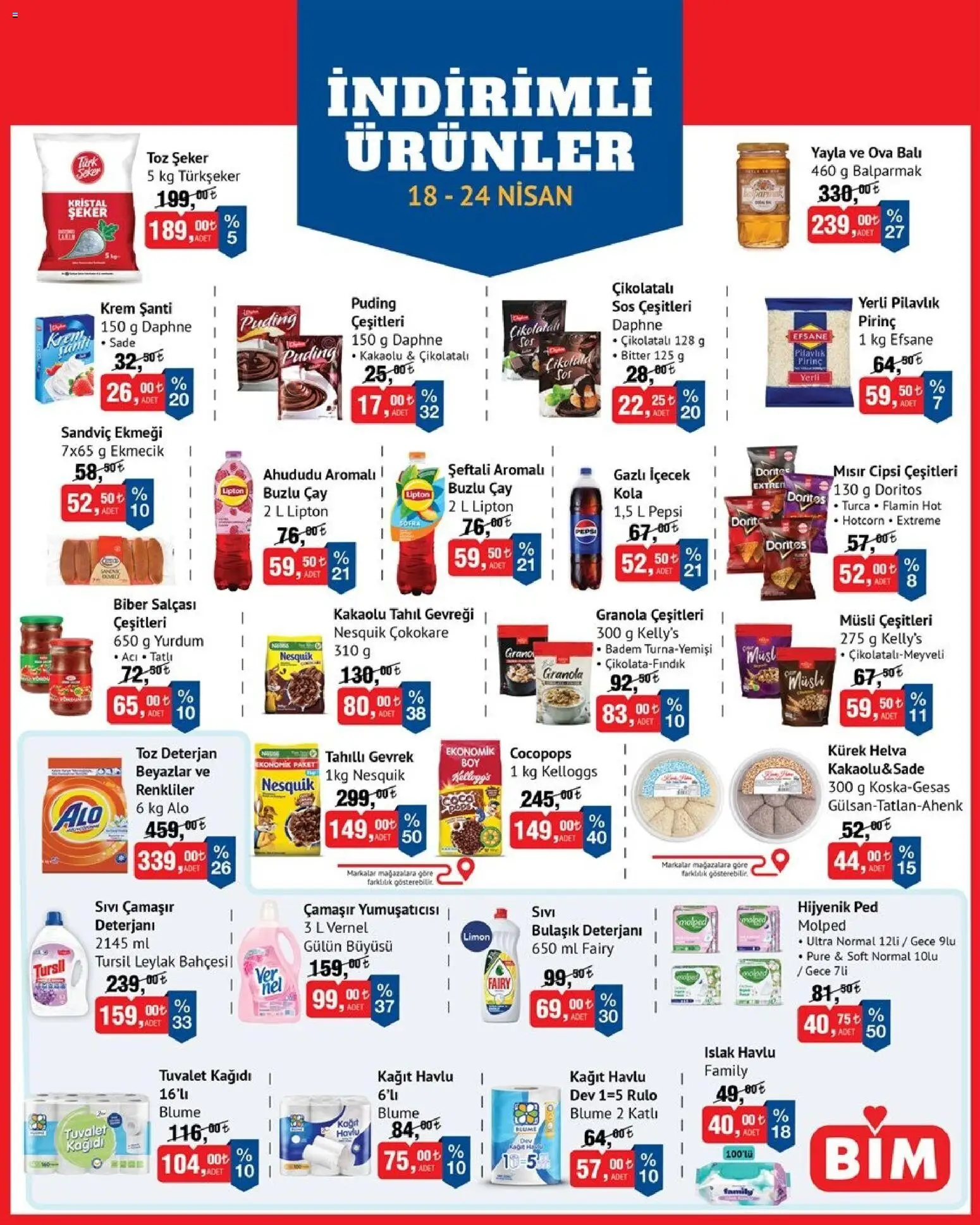 BİM BİM - İndirimli Ürünler 18.04.2026 - Broşürünün önizlemesi