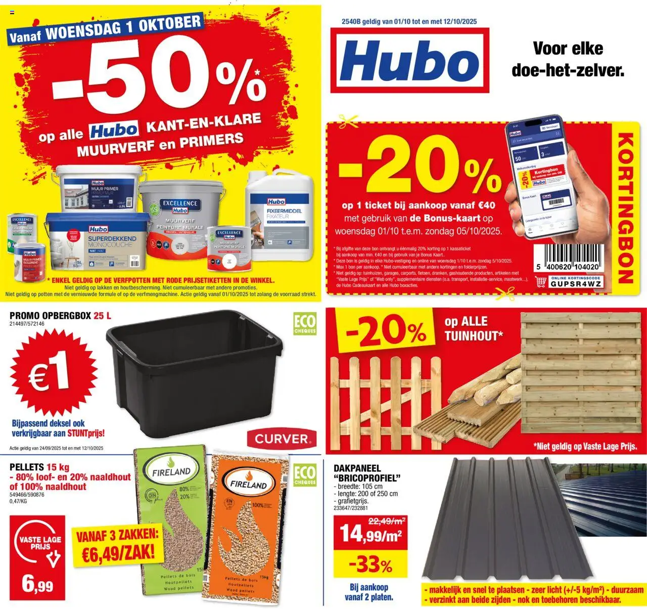 Hubo shop Folder geldig vanaf 01/10/2025 - Paginanummer 1