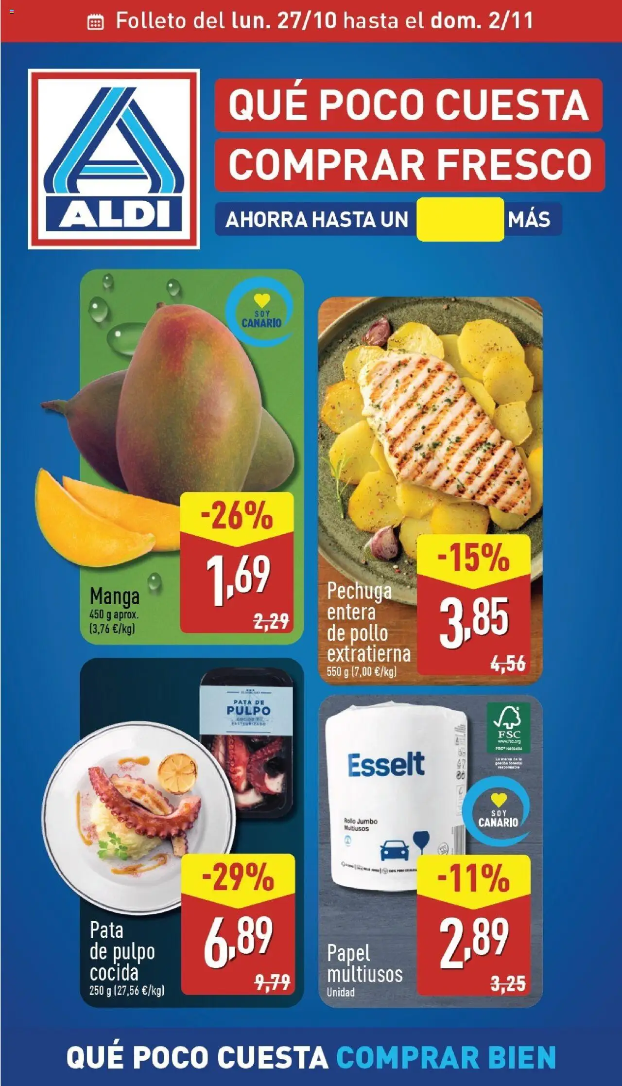 Aldi folleto 27/10 - 02/11/2025 >> Catálogo Canarias