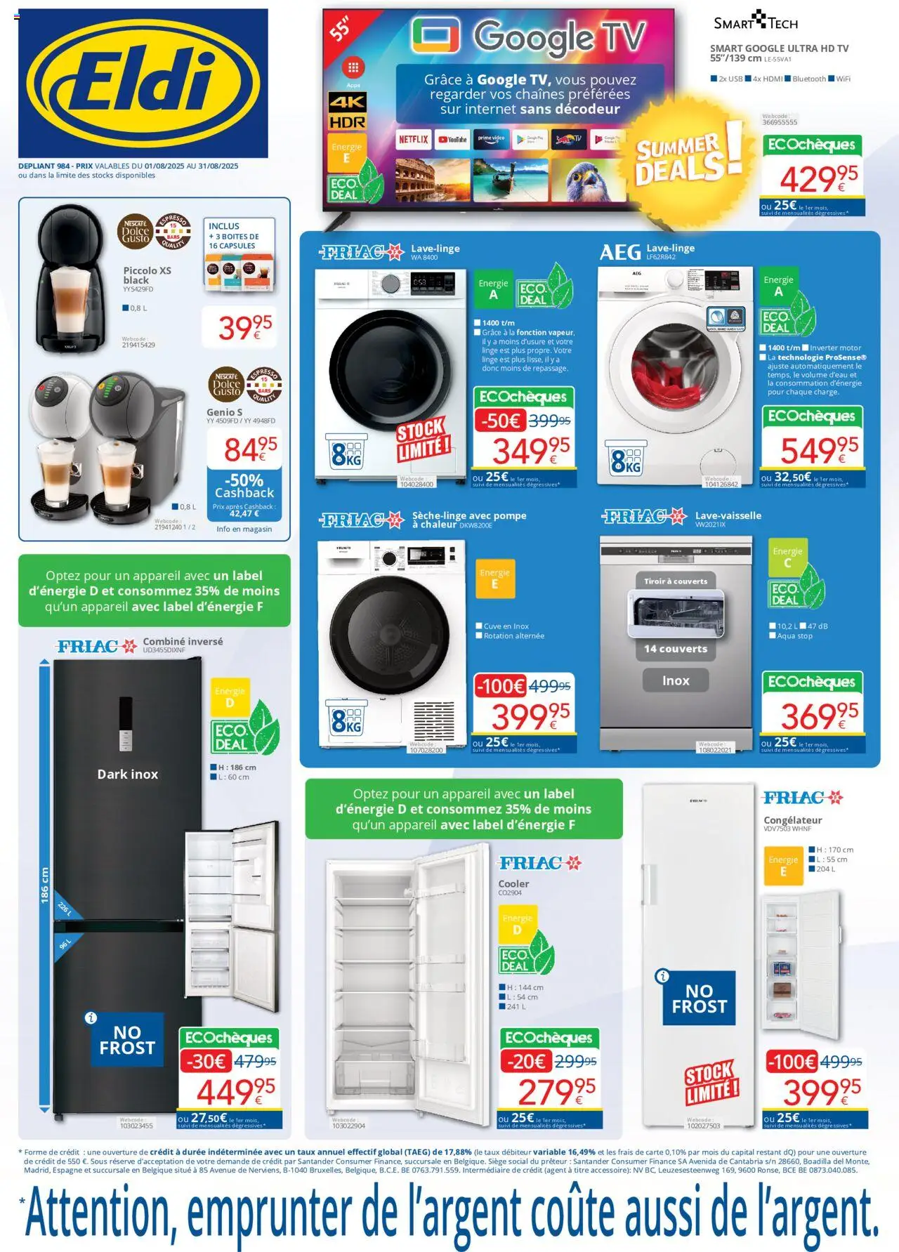 Eldi shop Publicité geldig vanaf 01/08/2025 - Paginanummer 1