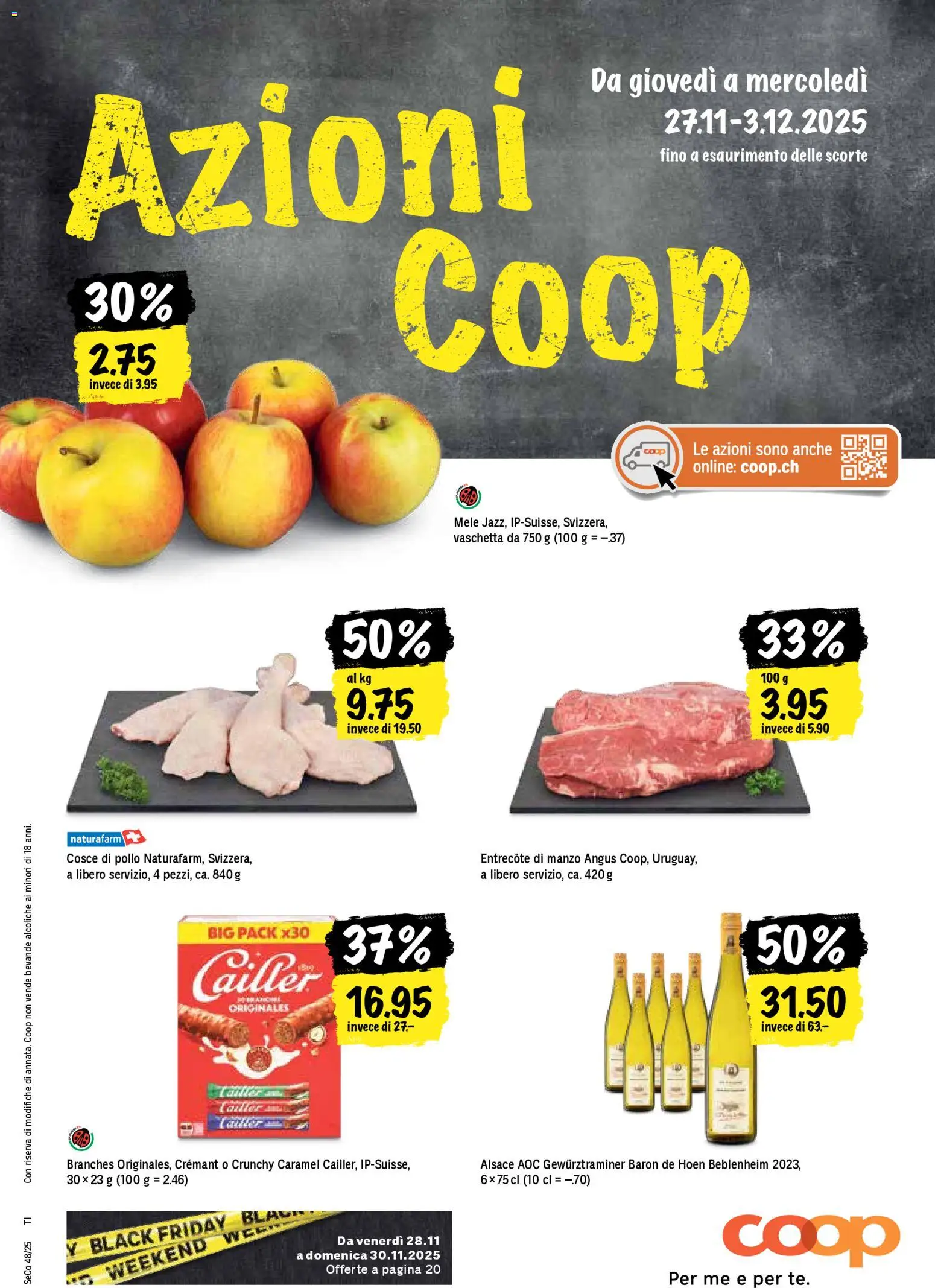 Vorschau des Merkblatts Una settimana di azioni vom Shop Coop gültig von 27.11.2025 bis 03.12.2025