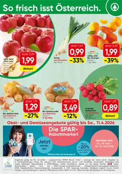 Vorschau der Angebote: Spar Spar Obst & Gemüse gültig ab 06.04.2026