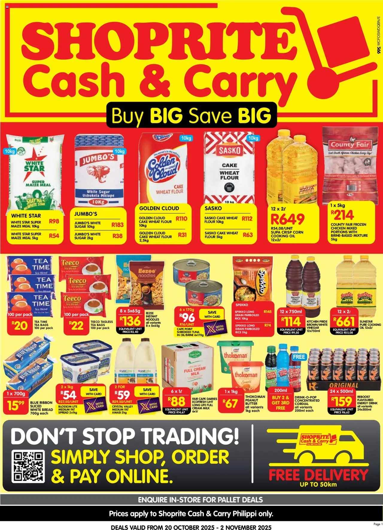 Shoprite Western Cape - Cash & Carry Month-End Deals Philippi 20/10 - 02/11/2025 >> Catalogue