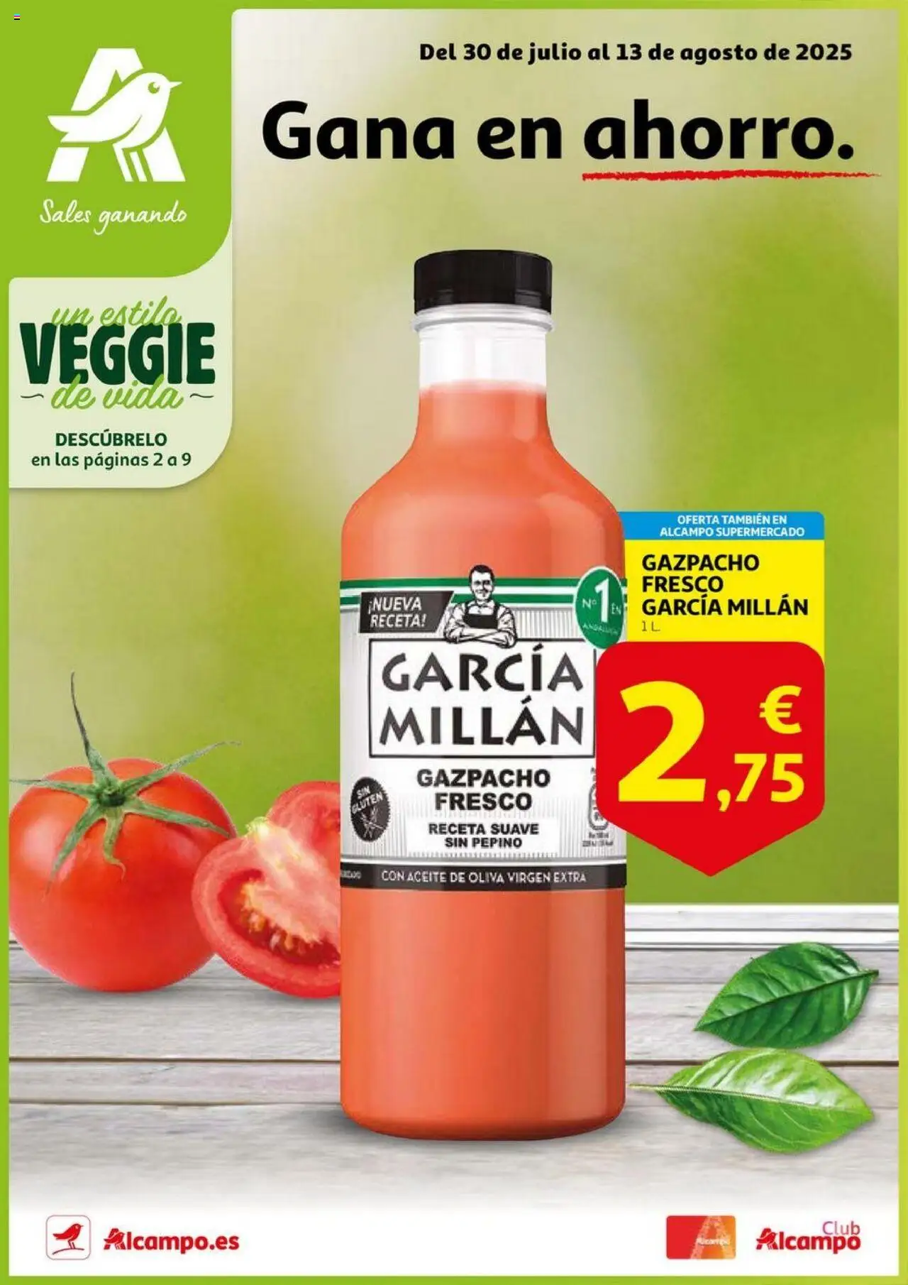 Alcampo folleto 30/07/2025 - 13/08/2025 > HG Nacional Unificado Madrid - Pepino, Aceite, Aceite de oliva, Aceite de oliva virgen extra, Gazpacho