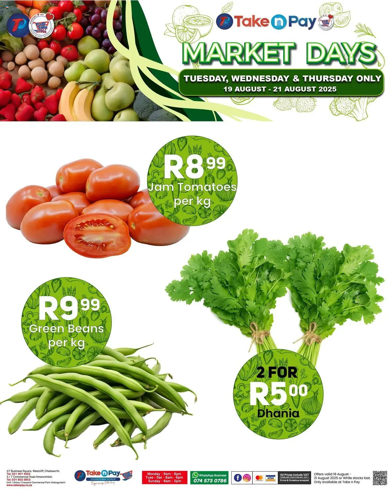 Take n Pay Market Day from 19/08 - 21/08/2025 > Promotions