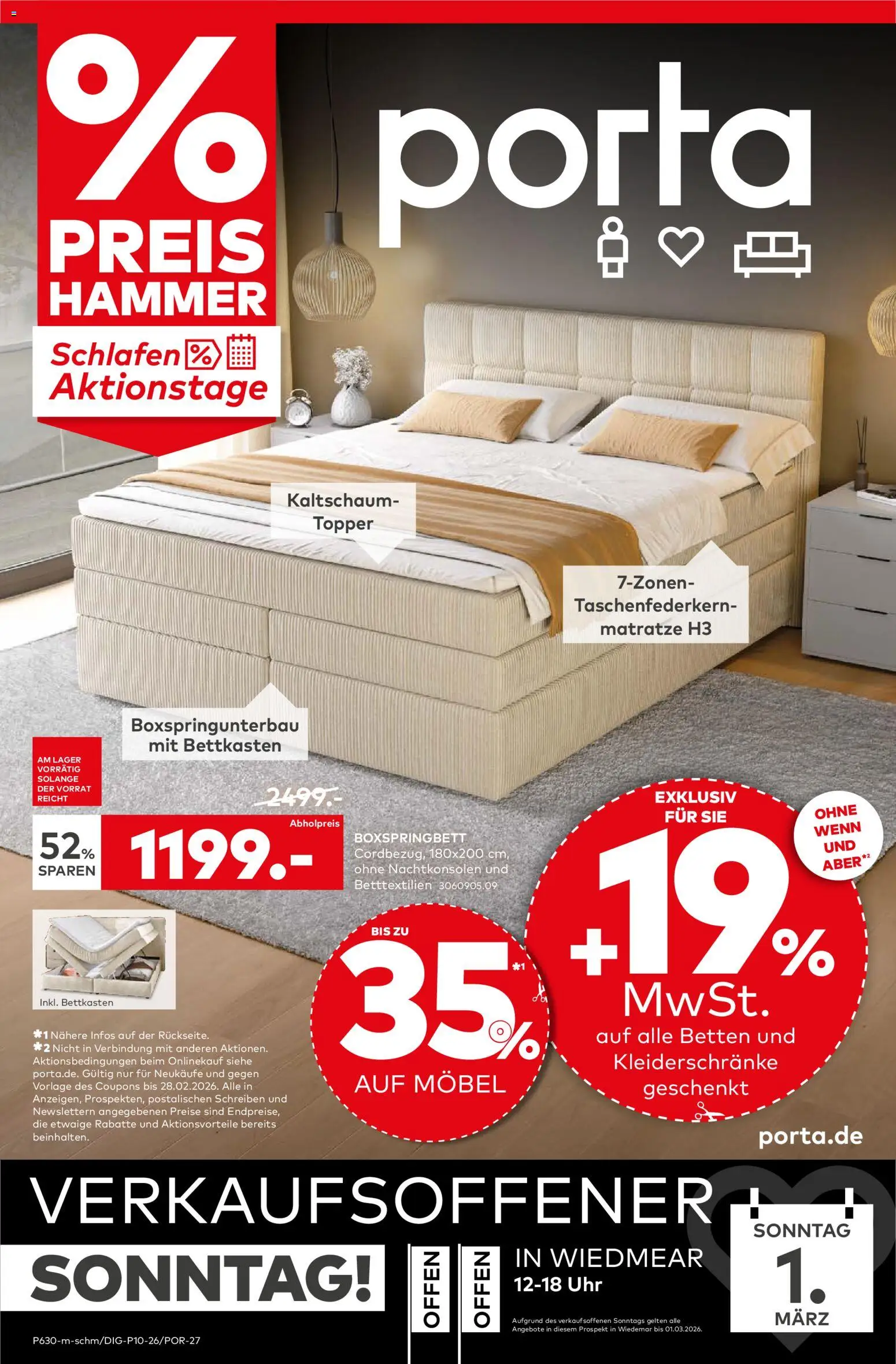 Vorschau von dem Prospekt des Geschäftes Porta!, gültig ab dem 23.02.2026 - Uhr, Boxspringbett, Matratze, Topper