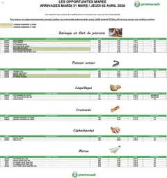 Prévisualisation de Promocash Opportunités Marée du magasin Promocash formulaire valide 31/03/2026