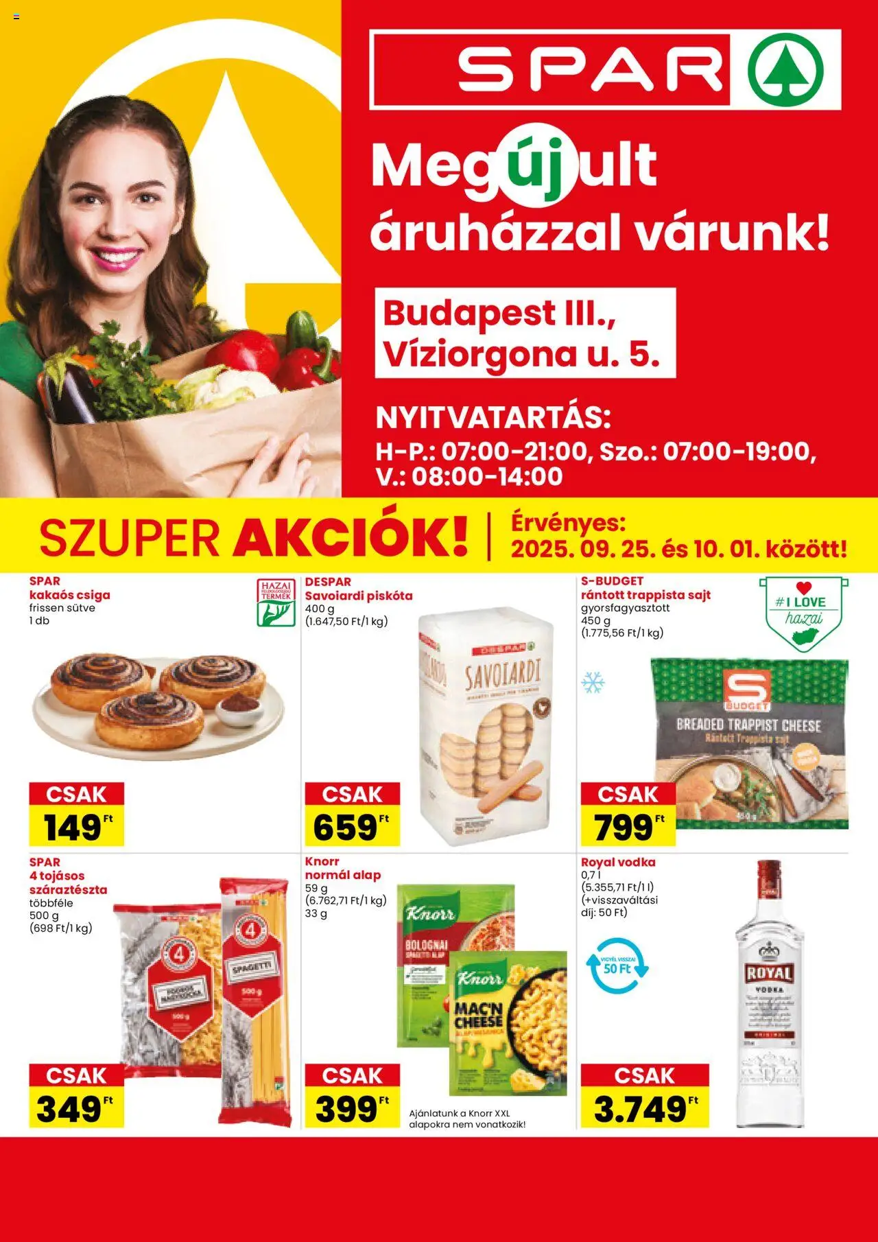 Spar aktuális szórólap, érvényes 2025.09.25.-től - 1 oldal