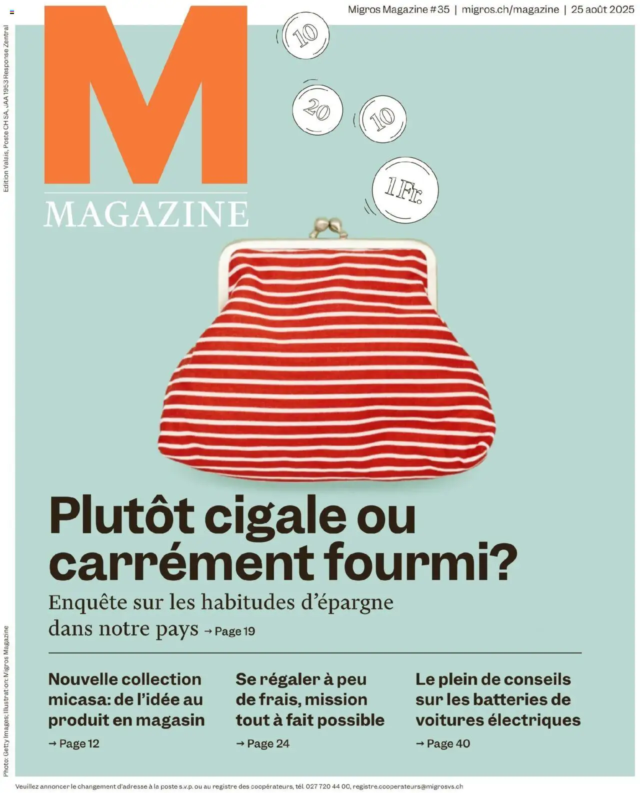 Migros Magazin FR ab 25.08.2025 - Seitennummer 1