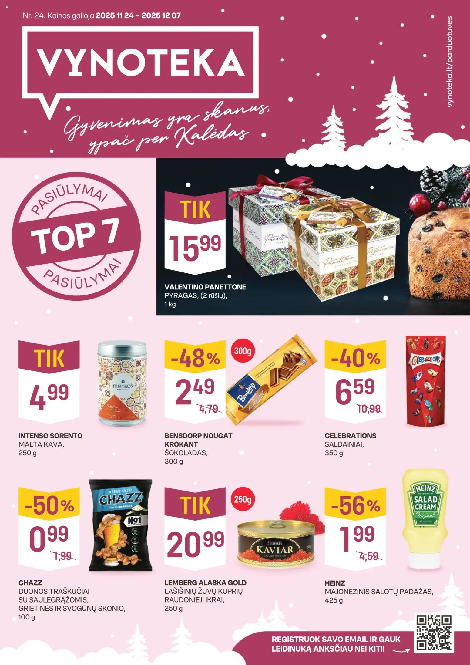 VYNOTEKA parduotuvės leidinio Leidinys galiojančio nuo 2025.11.24 peržiūra