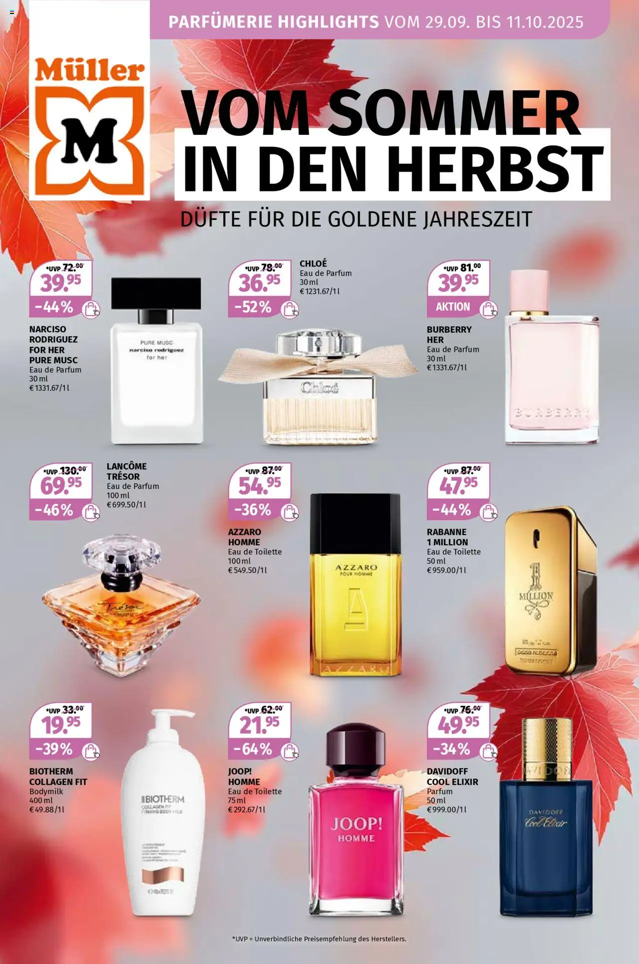 Müller Düfte für die goldene Jahreszeit (vom 29.09.2025 - 11.10.2025)