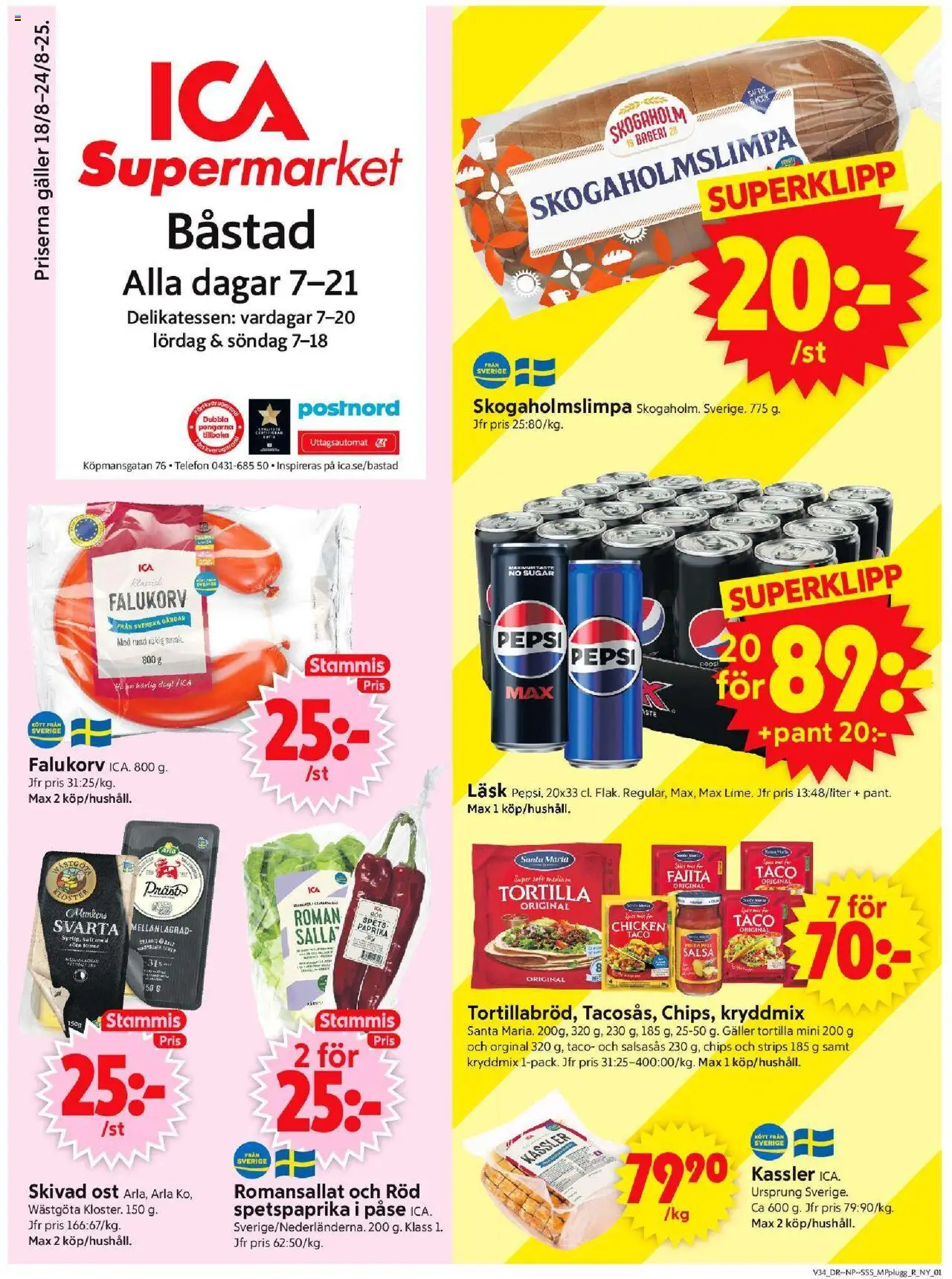 Båstad är giltig 18/08 2025 > Veckans Erbjudanden gäller från 18/08/2025 till 24/08/2025 sidnummer 1