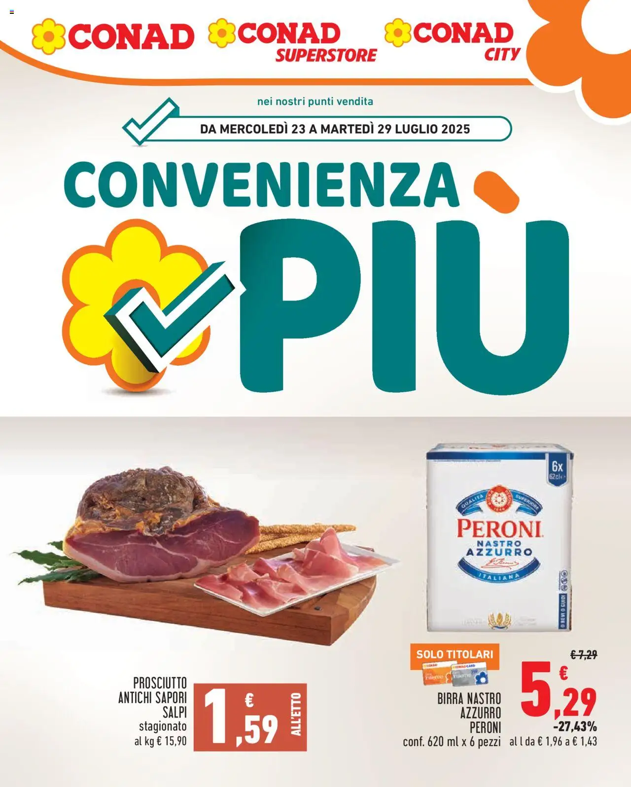 Volantino Conad valido da 23/07/2025 numero di pagina 1