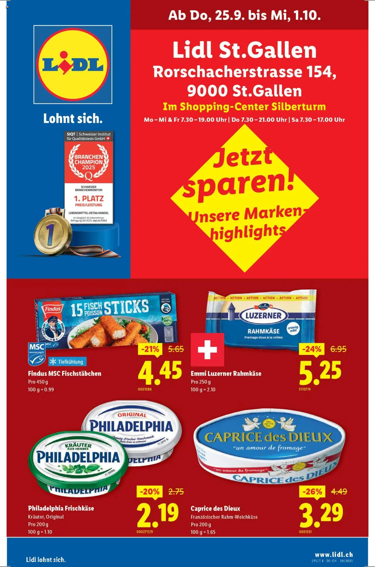 Lidl Aktionen St. Gallen ab 25.09.2025 - Seitennummer 1