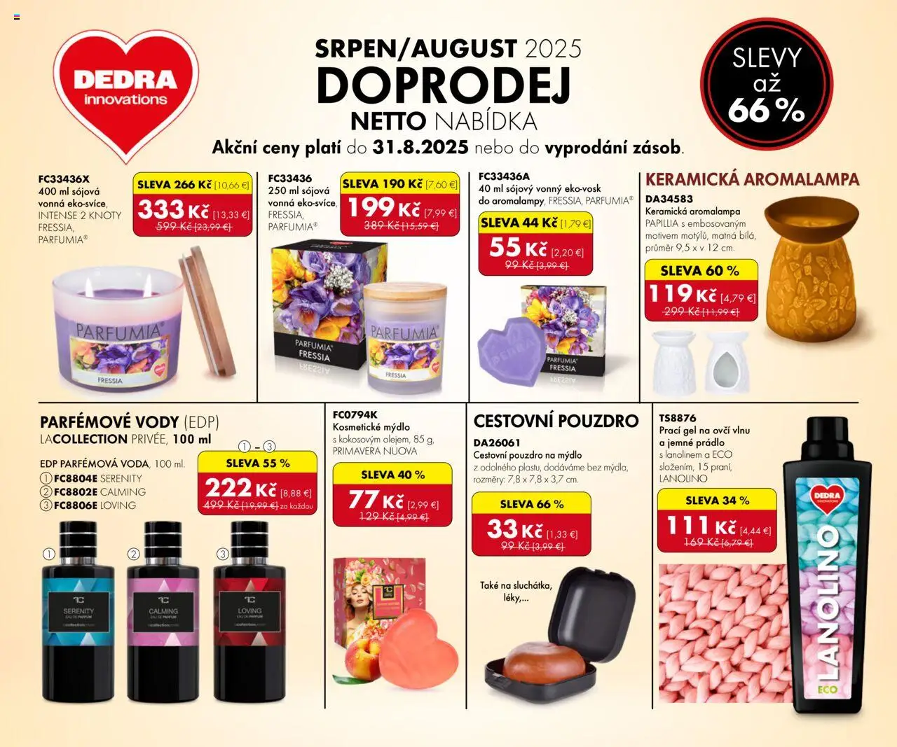 Dedra Dopredaj august 2025 > Akčná ponuka online - Mydlo