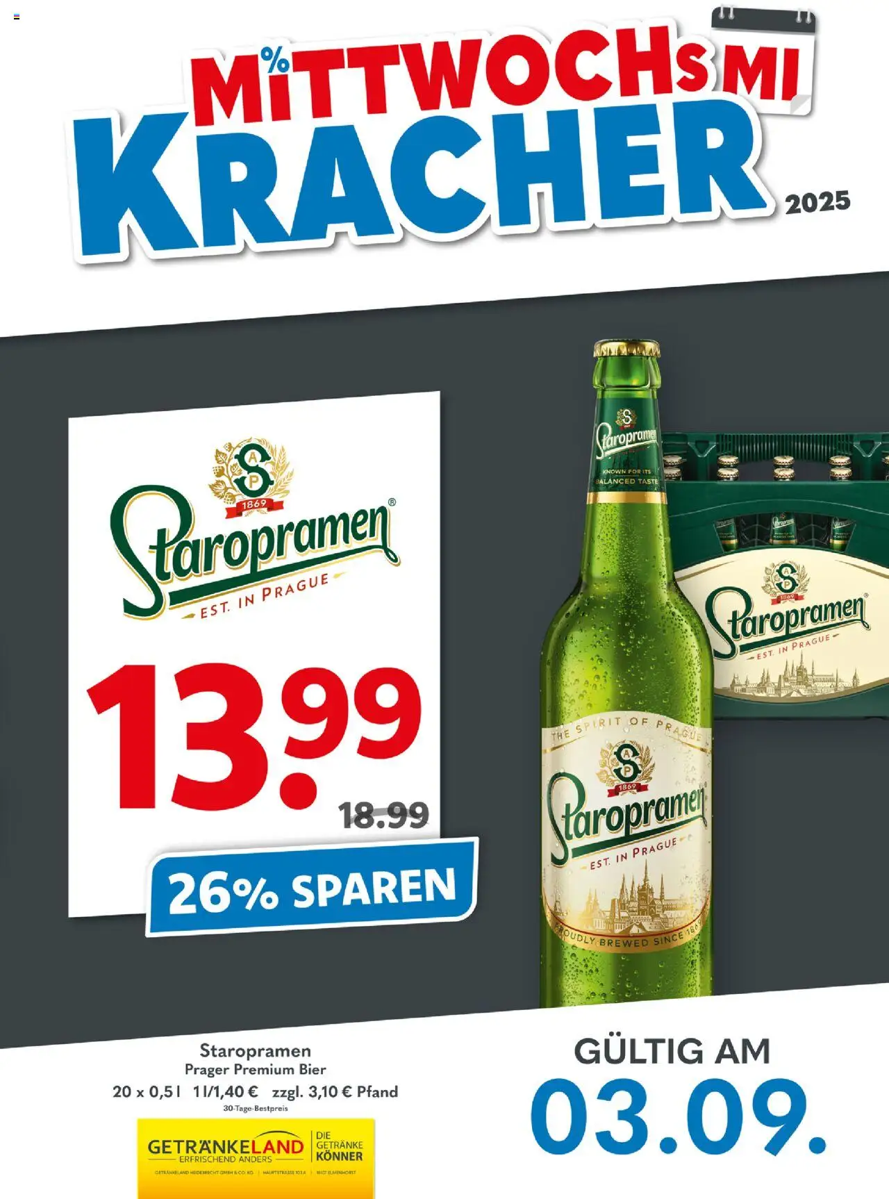 Getränkeland Mittwochs Kracher (vom 03.09.2025 - 03.09.2025) - Bier