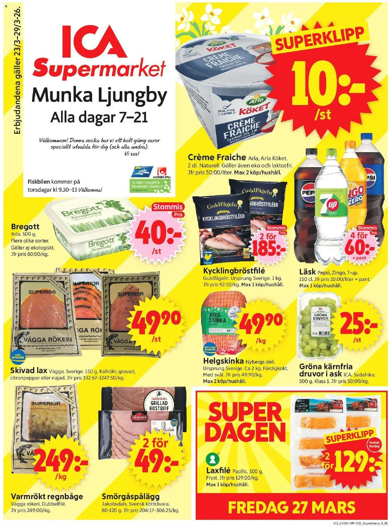 Förhandsgranska reklamblad Munka-Ljungby från butik ICA Supermarket gäller från 23/03/2026