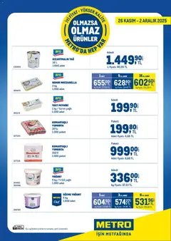 Metro Olmazsa Olmaz Ürünler 26.11.2025 - Broşürünün önizlemesi