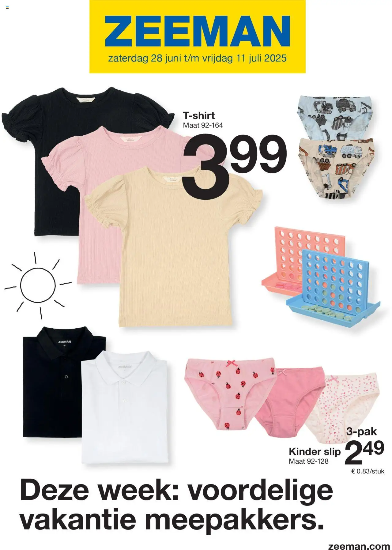 Zeeman shop Folder geldig vanaf 28-06-2025 - Paginanummer 1 - Kinder, Slip