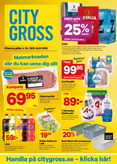 Förhandsgranska reklamblad Aktuella reklamblad City Gross från butik City Gross gäller från 18/08/2025