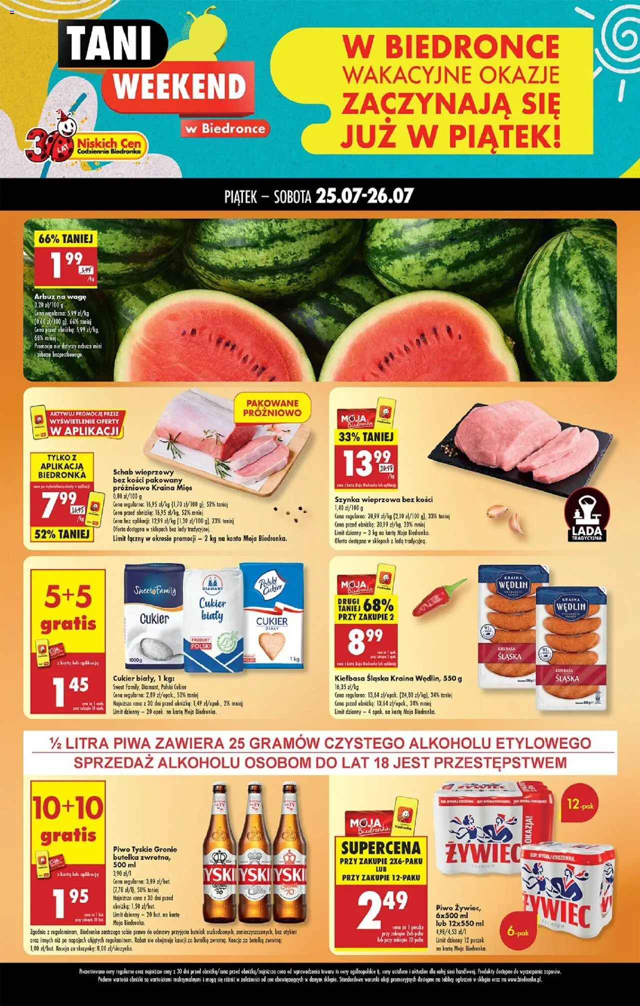 Biedronka gazetka promocyjna 25.07.2025 - "Tani weekend" - Numer strony 1