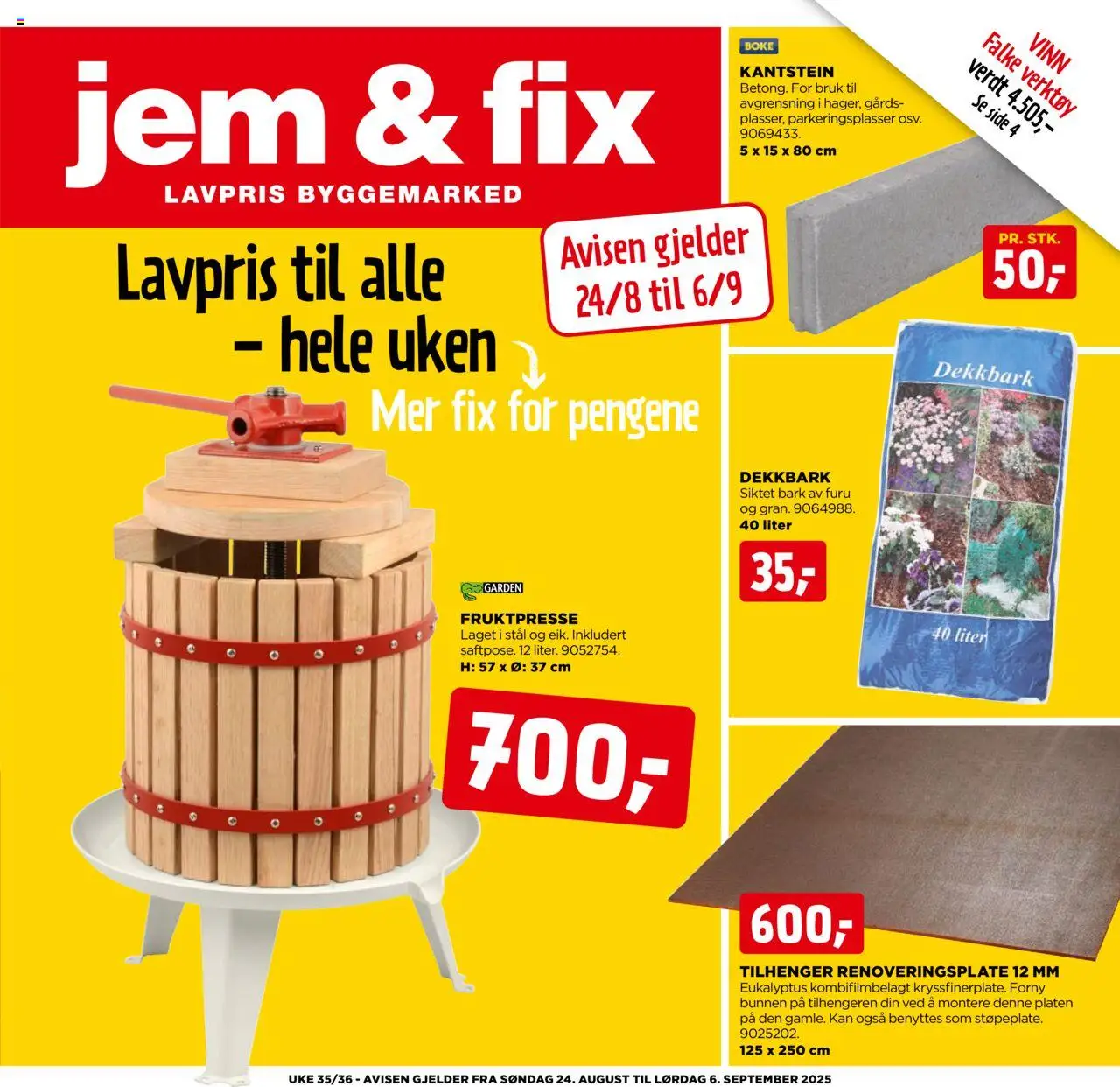 Kundeavis Jem & Fix gyldig fra 24/08/2025 - Sidenummer 1