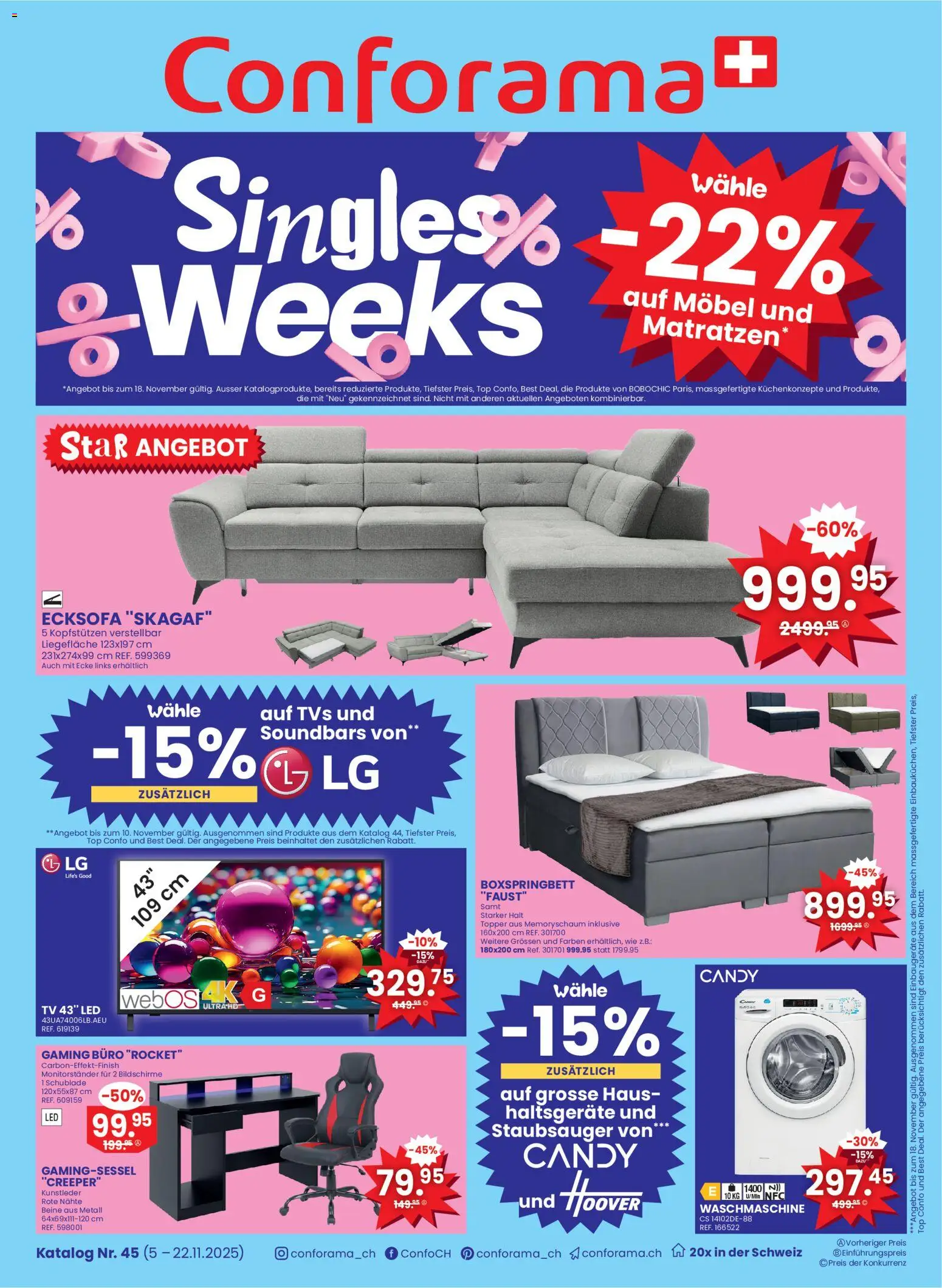 Vorschau des Merkblatts Aktionen Singles vom Shop Conforama gültig von 05.11.2025 bis 22.11.2025
