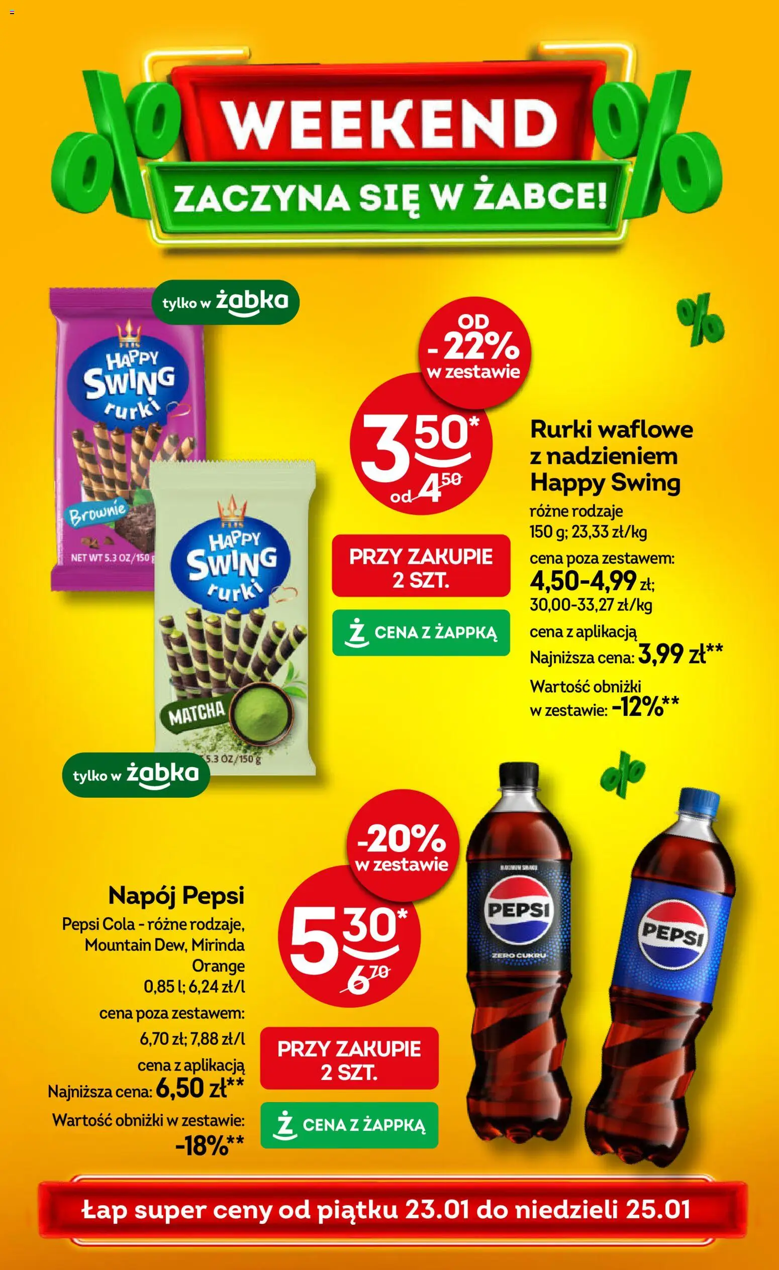Pogląd gazetki "Weekendowe promocje" ze sklepu Żabka ważnej od 23.01.2026