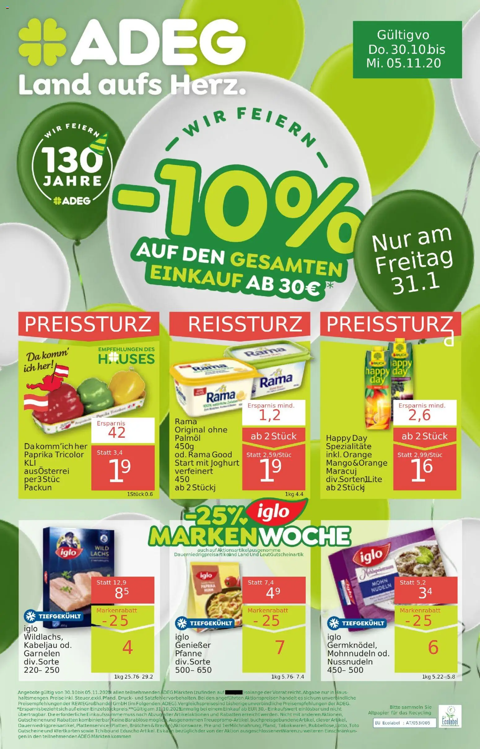 Vorschau der Angebote: ADEG Vorarlberg gültig ab 30.10.2025