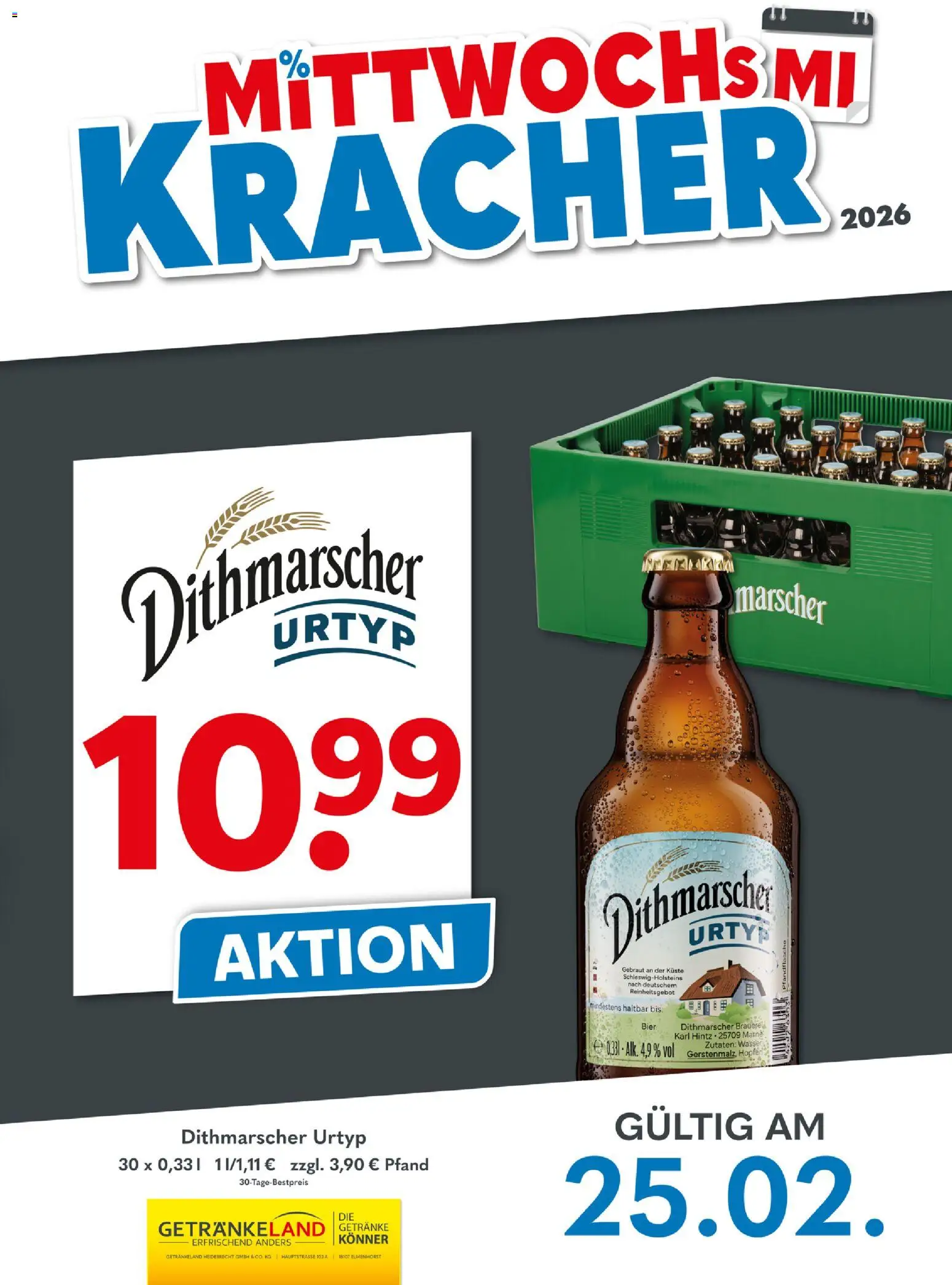 Vorschau von dem Prospekt des Geschäftes Getränkeland, gültig ab dem 25.02.2026 - Wasser, Bier